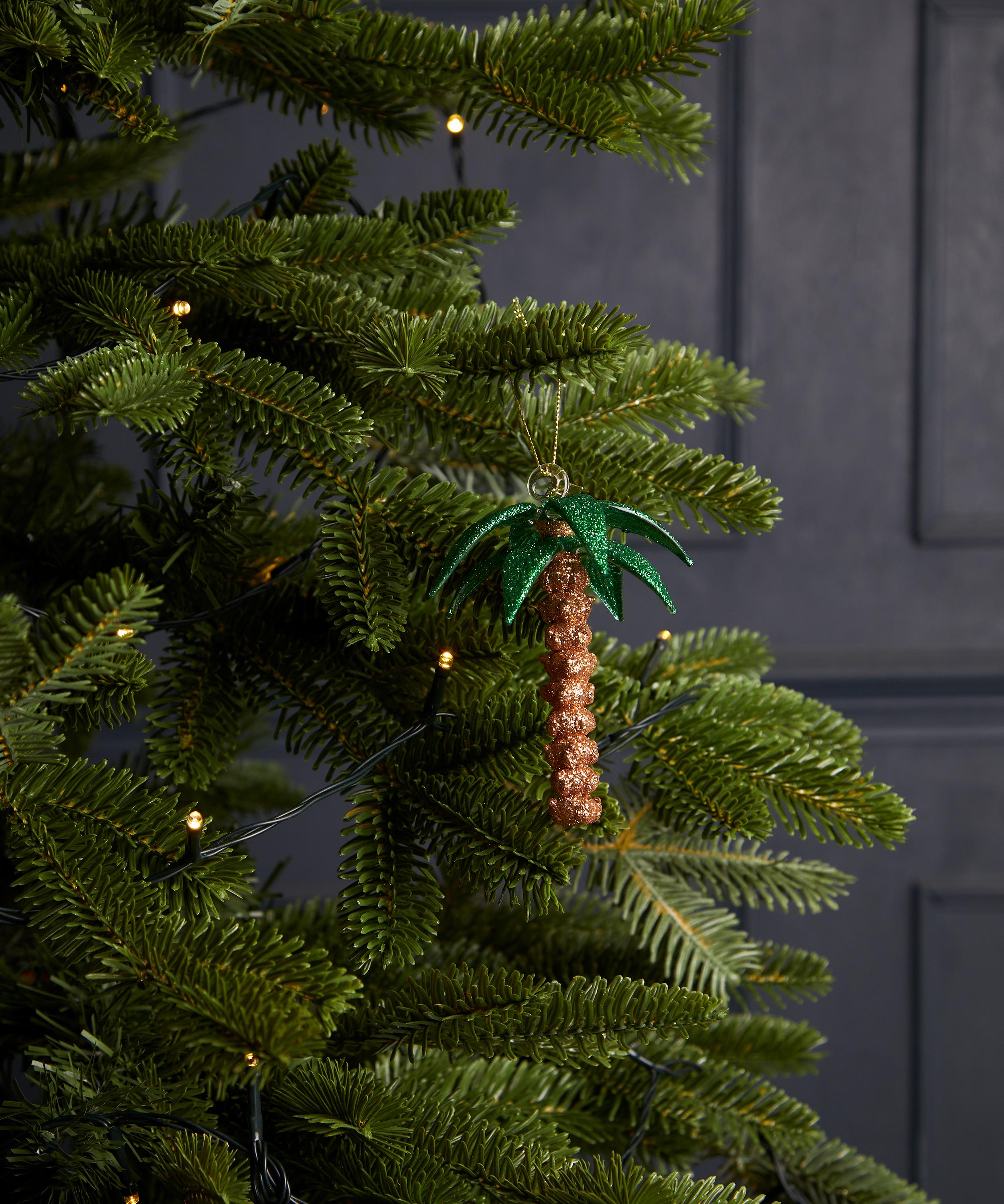 Christmas - Glass Glitter Palm Tree Ornament image number 1