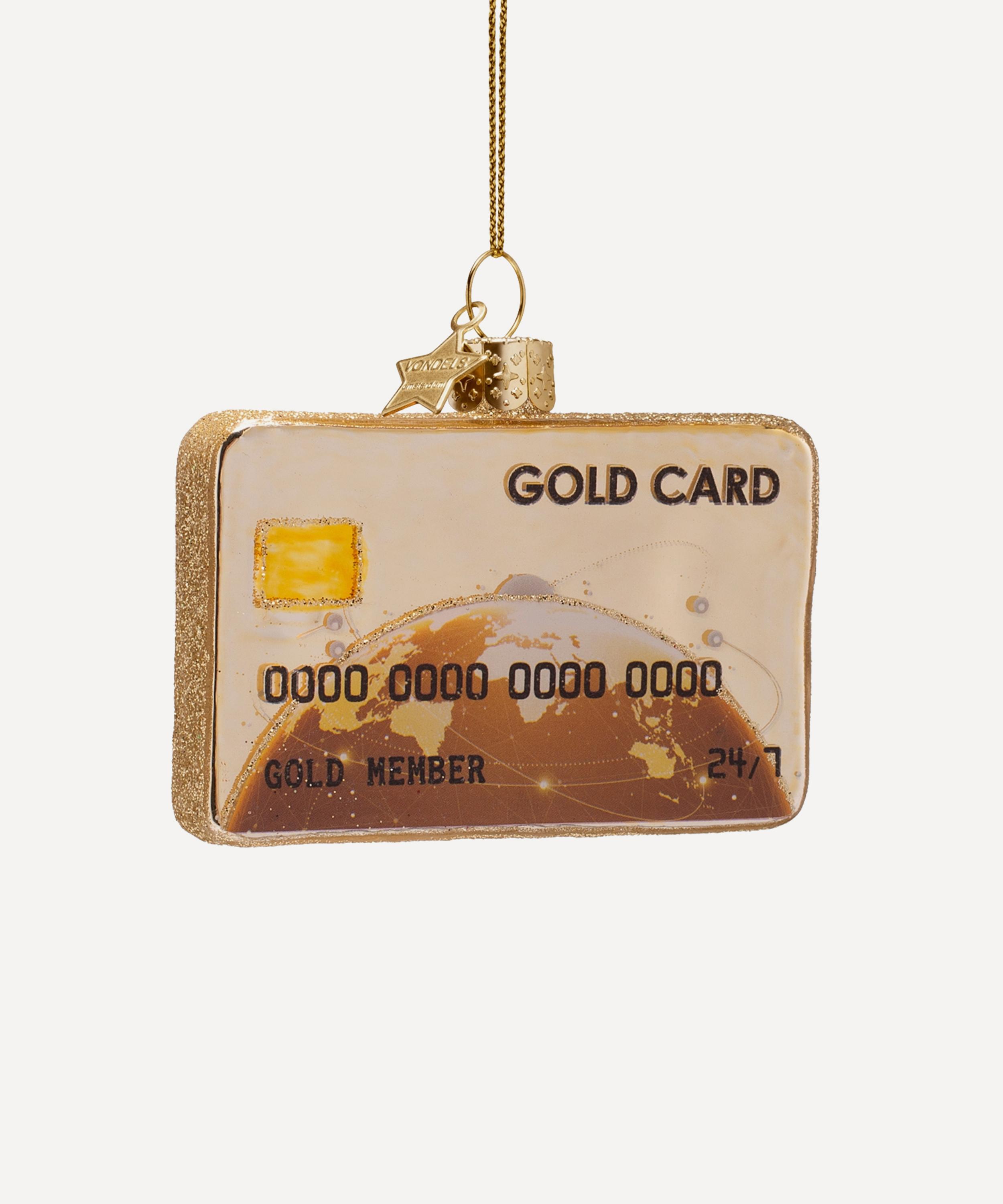 Christmas - Glass Gold Credit Card Ornament image number 0