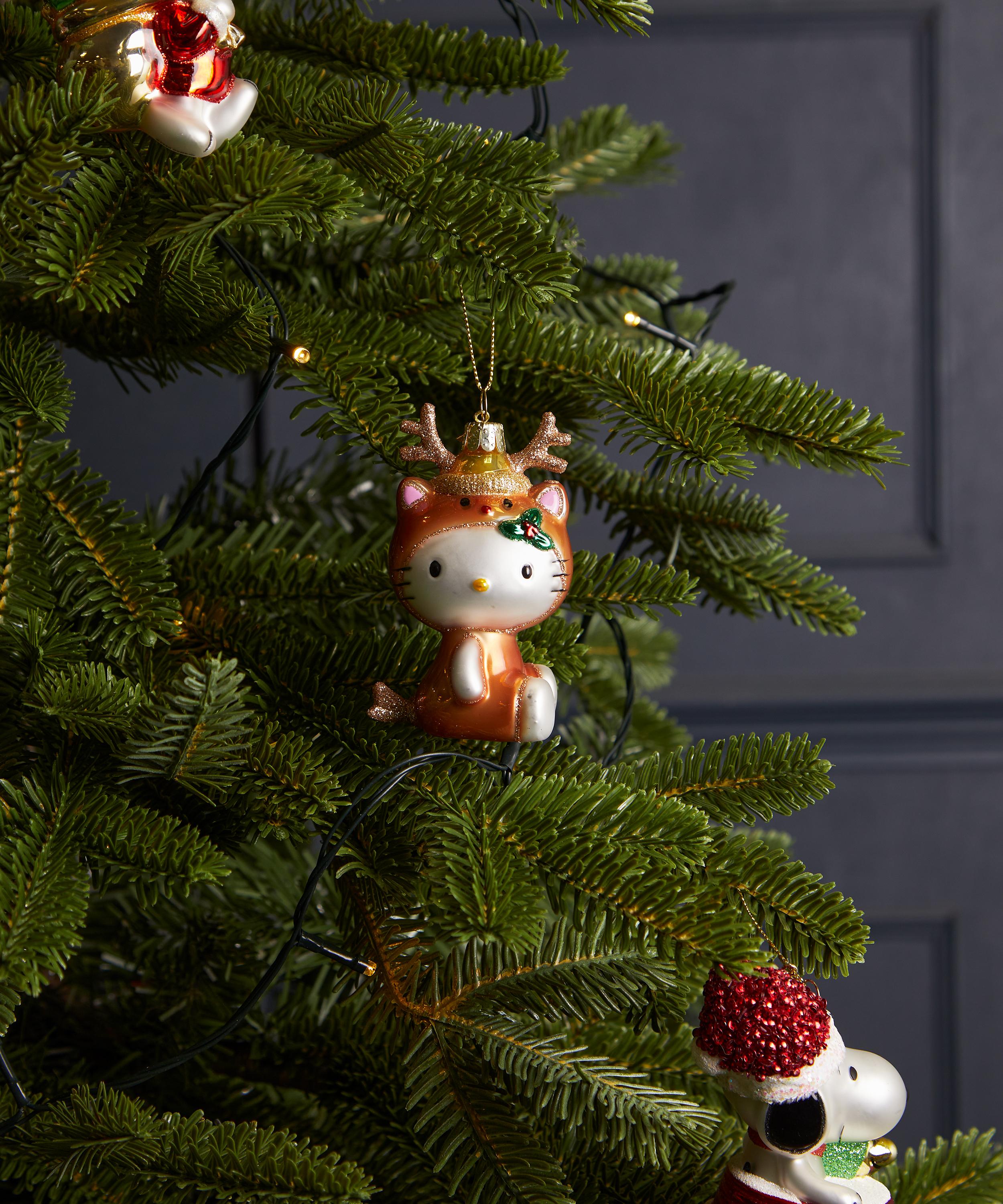 Christmas - Glass Hello Kitty Reindeer Suit Ornament image number 1