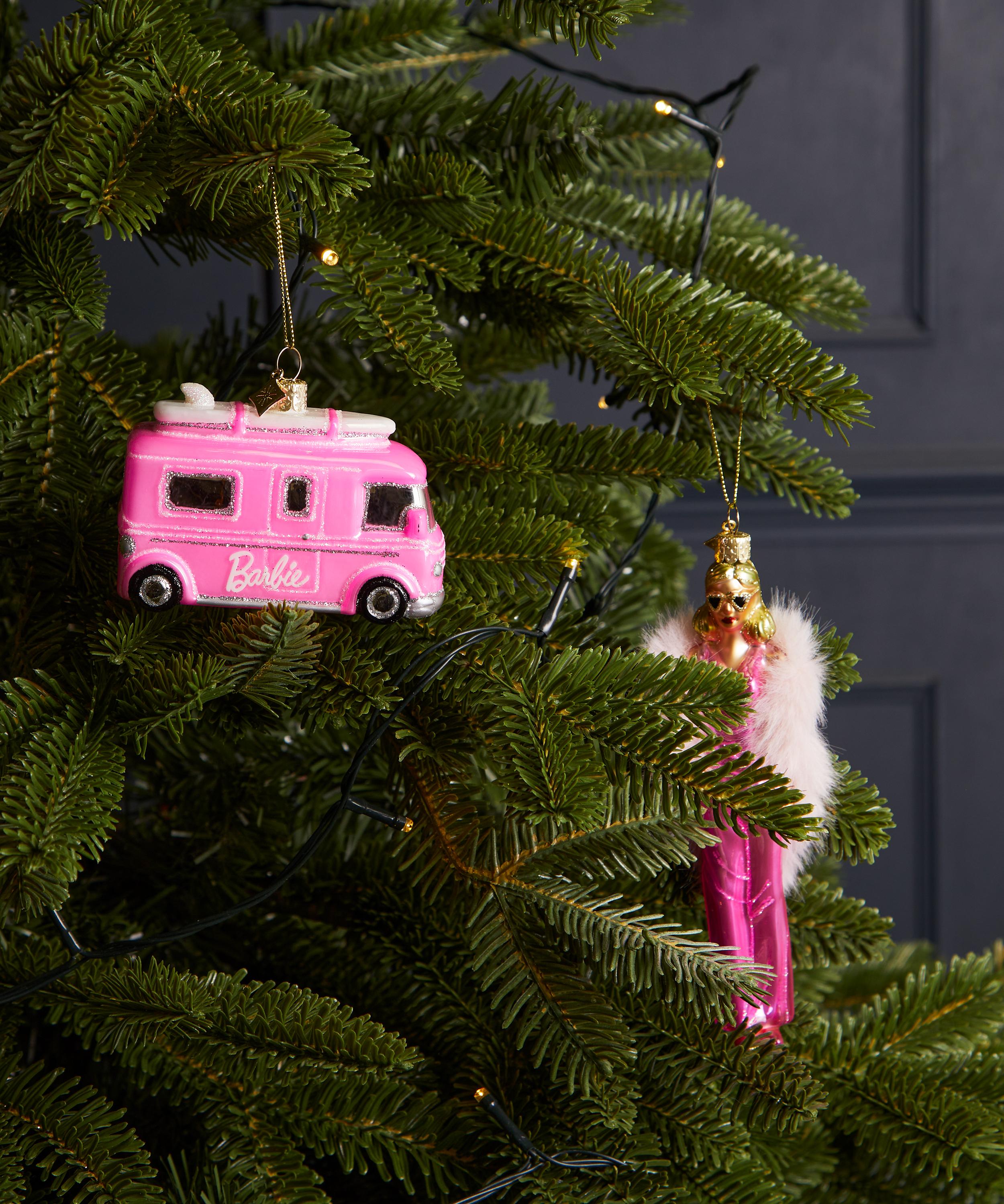 Christmas - Glass Barbie Camper Ornament image number 1
