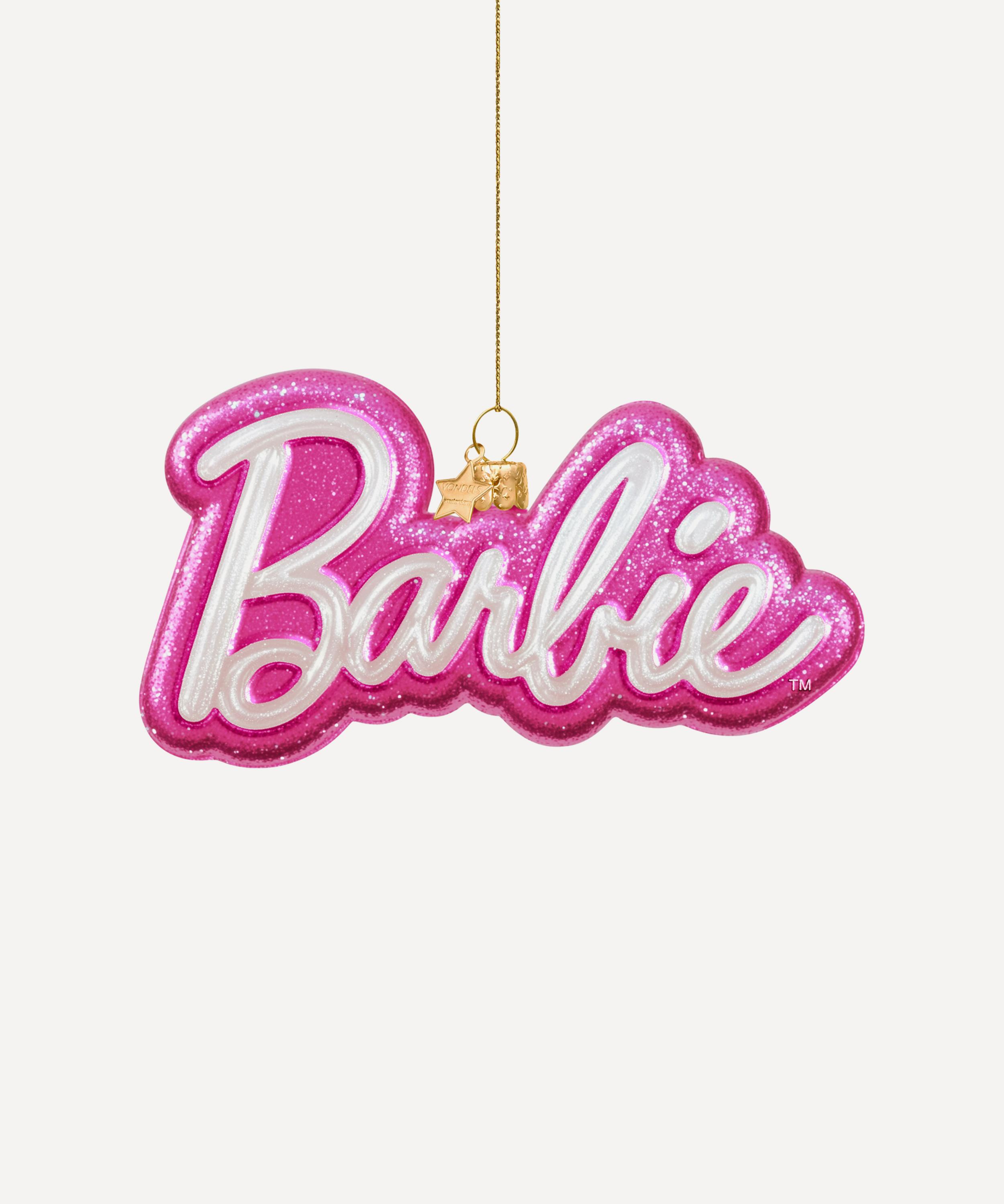 Christmas - Glass Barbie Logo Ornament image number 0