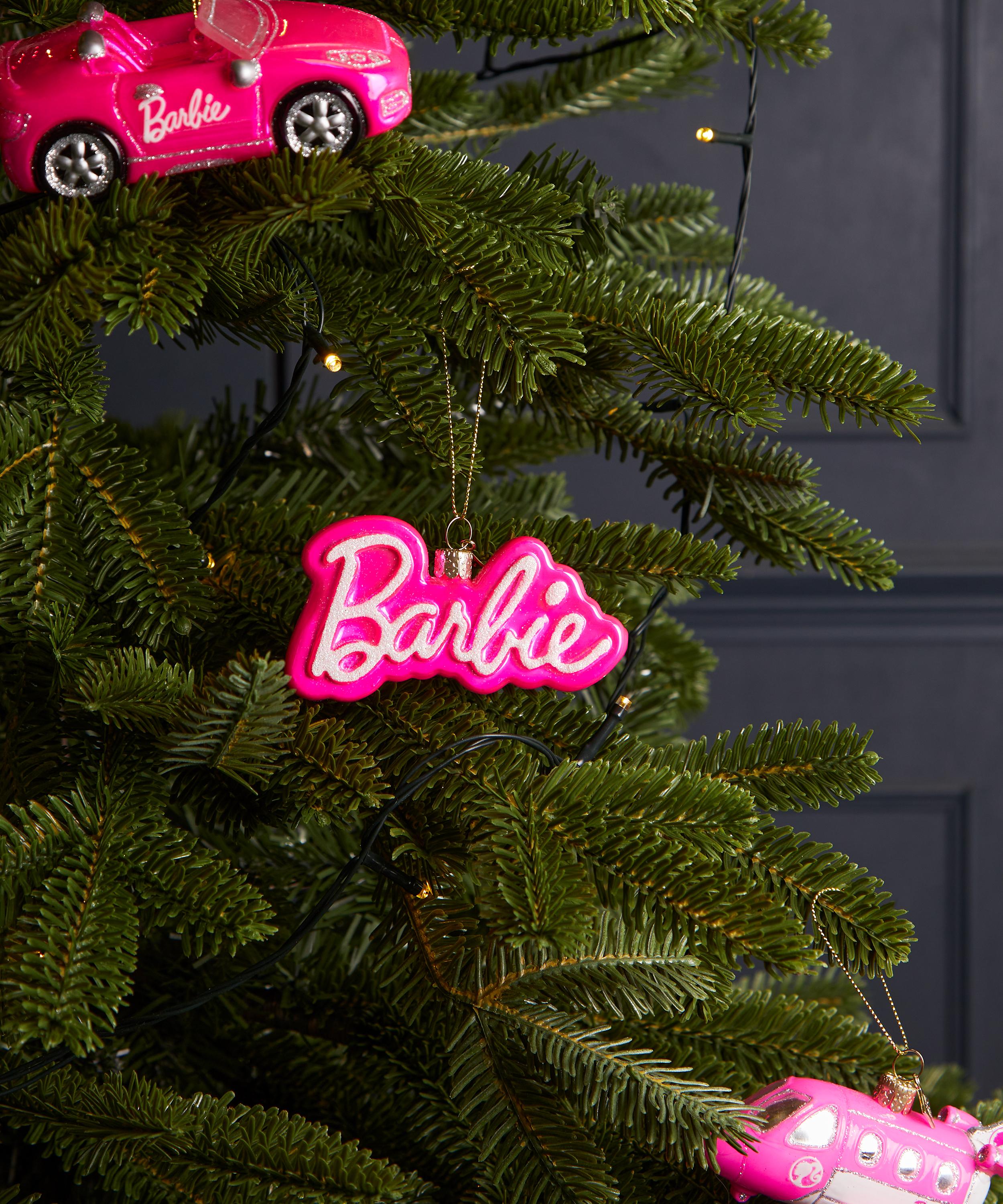 Christmas - Glass Barbie Logo Ornament image number 1