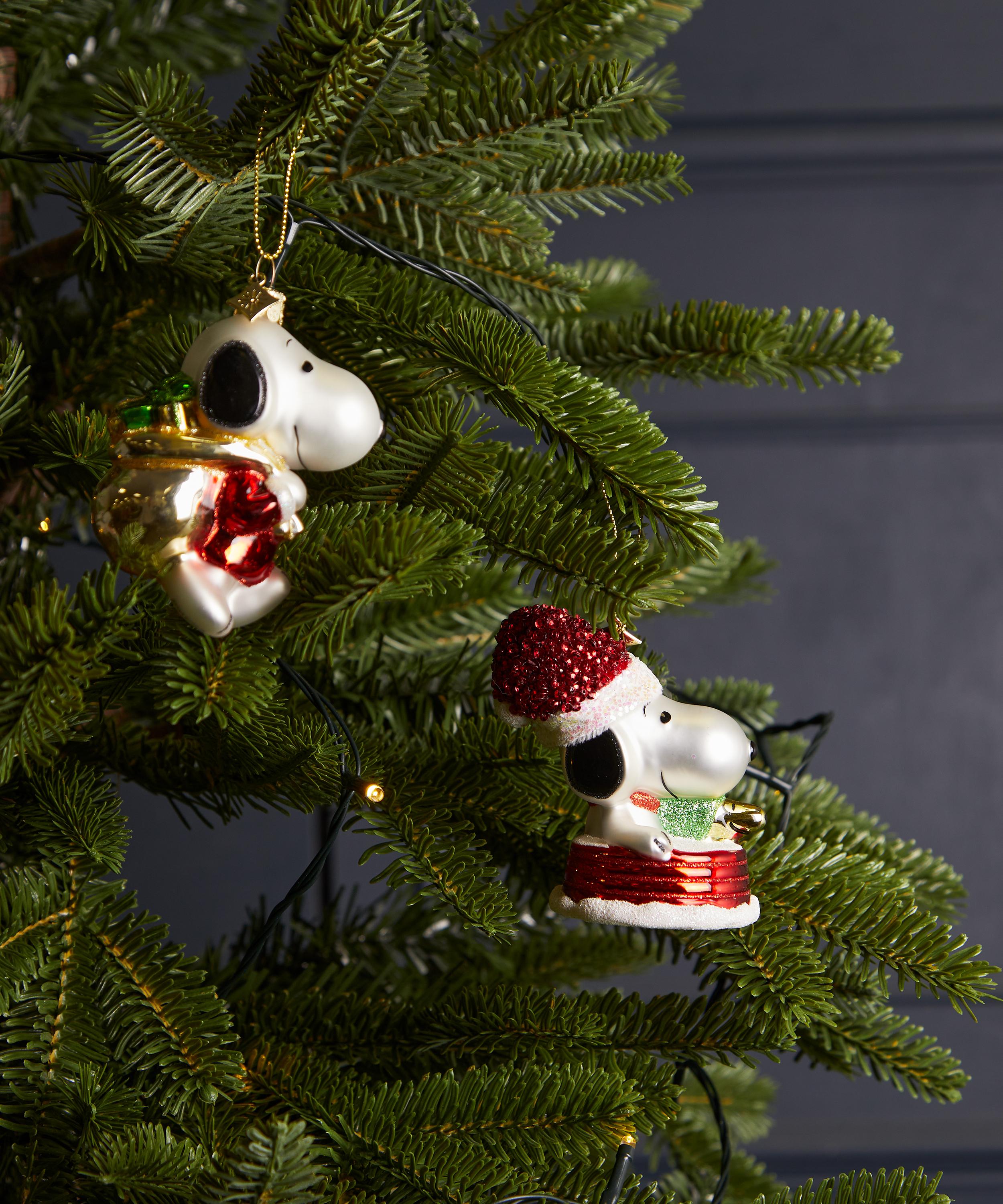 Christmas - Glass Snoopy and Woodstock Sleigh Ornament image number 1