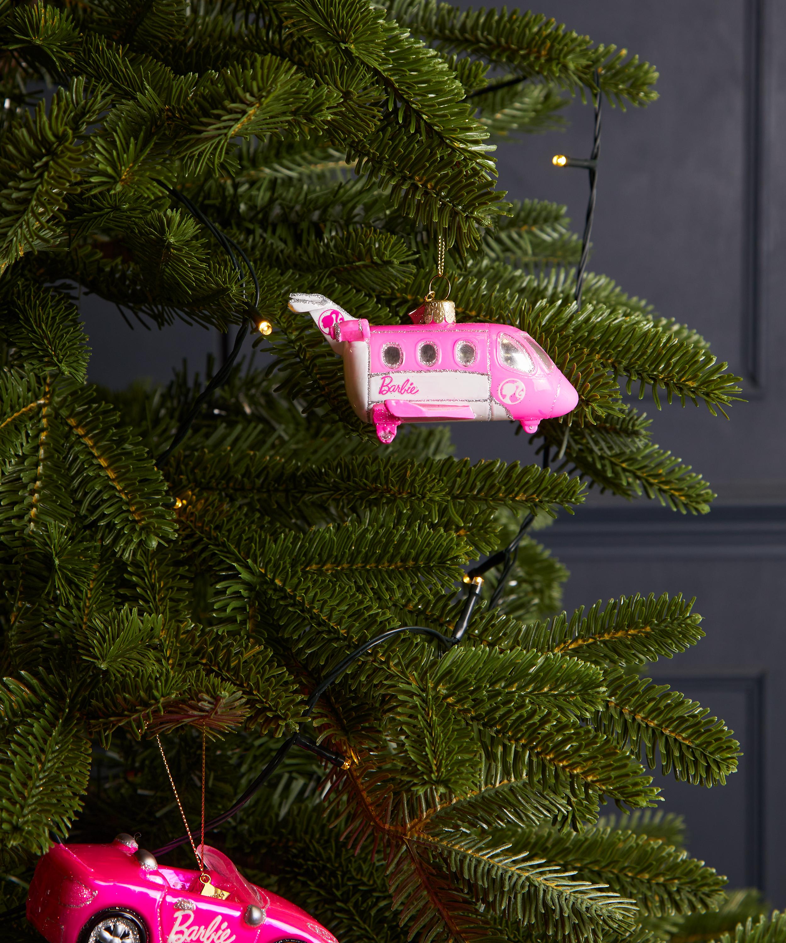 Christmas - Glass Barbie Airplane Ornament image number 1