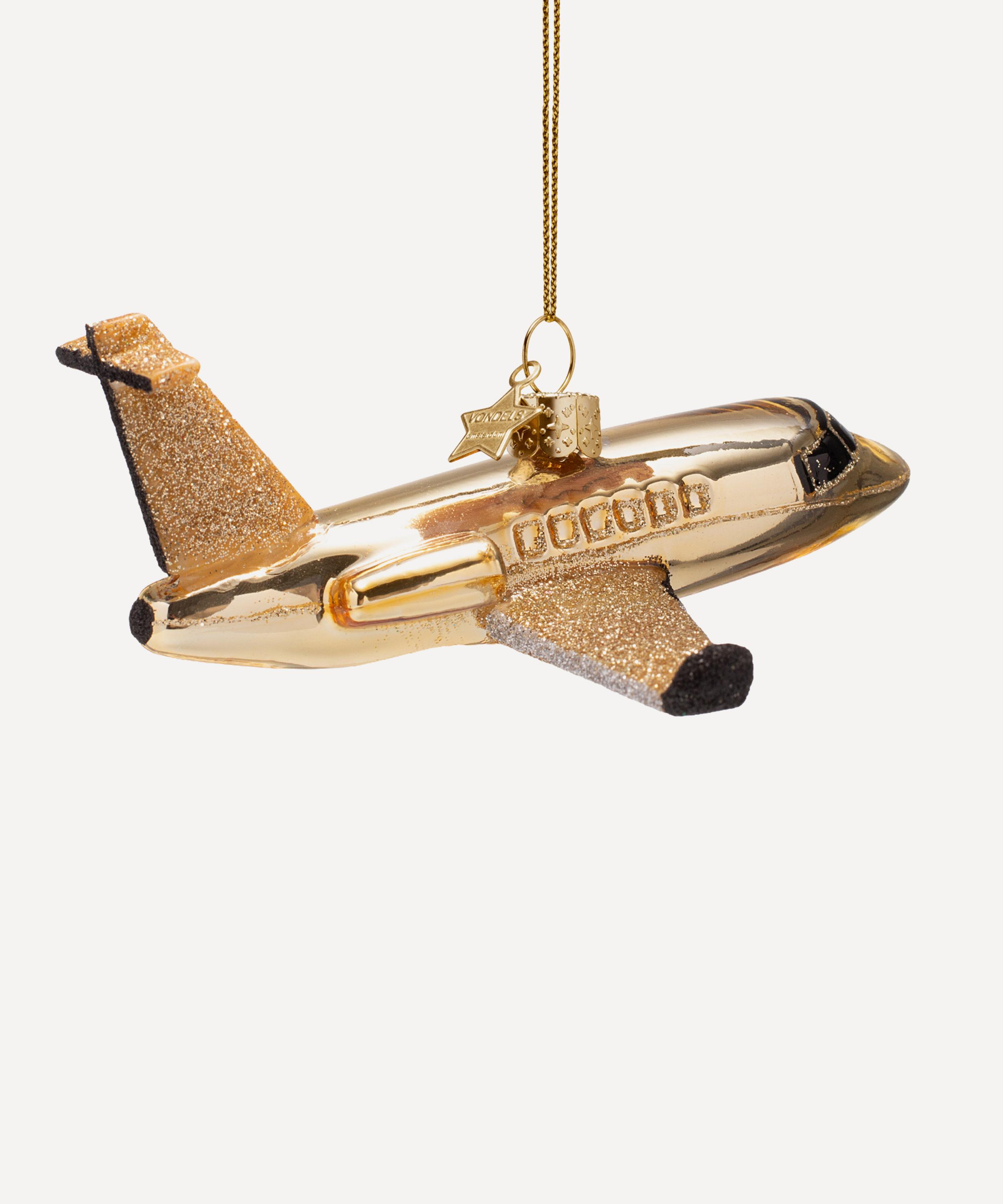 Christmas - Glass Airplane Ornament image number 0