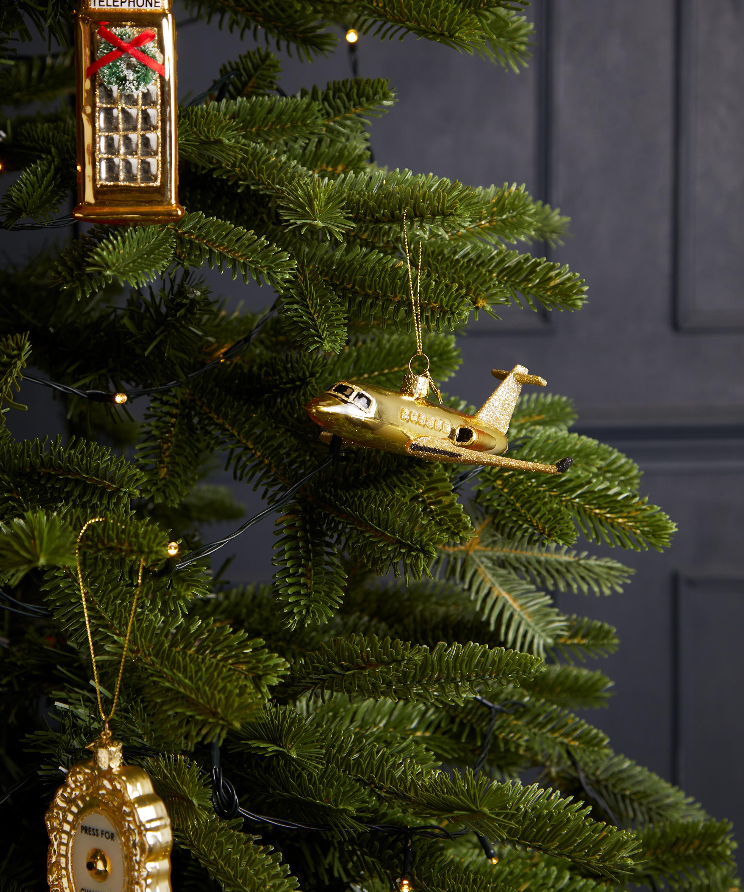 Christmas - Glass Airplane Ornament image number 1