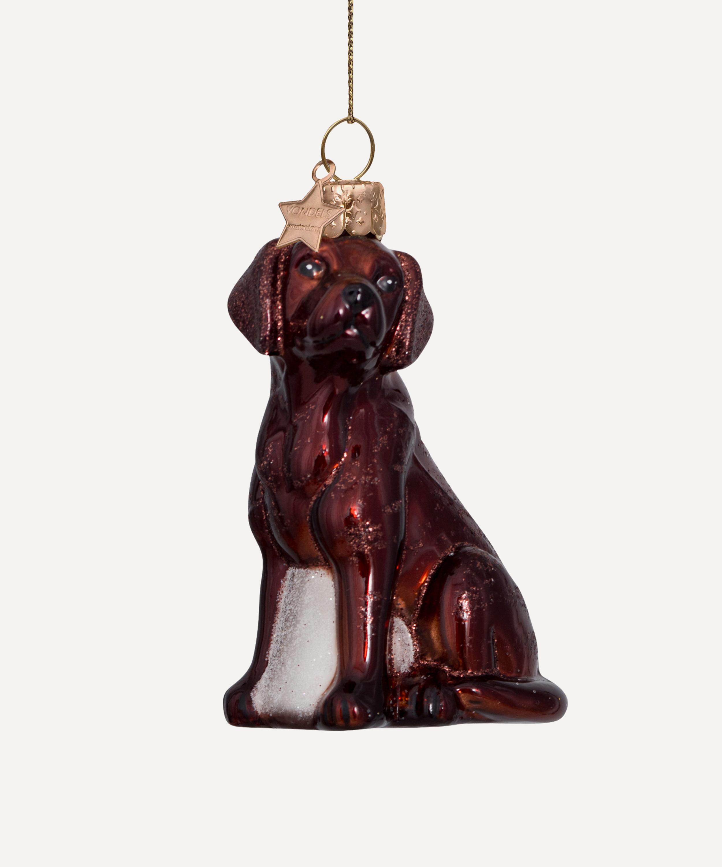 Christmas - Brown Opal Labrador Glass Ornament image number 0