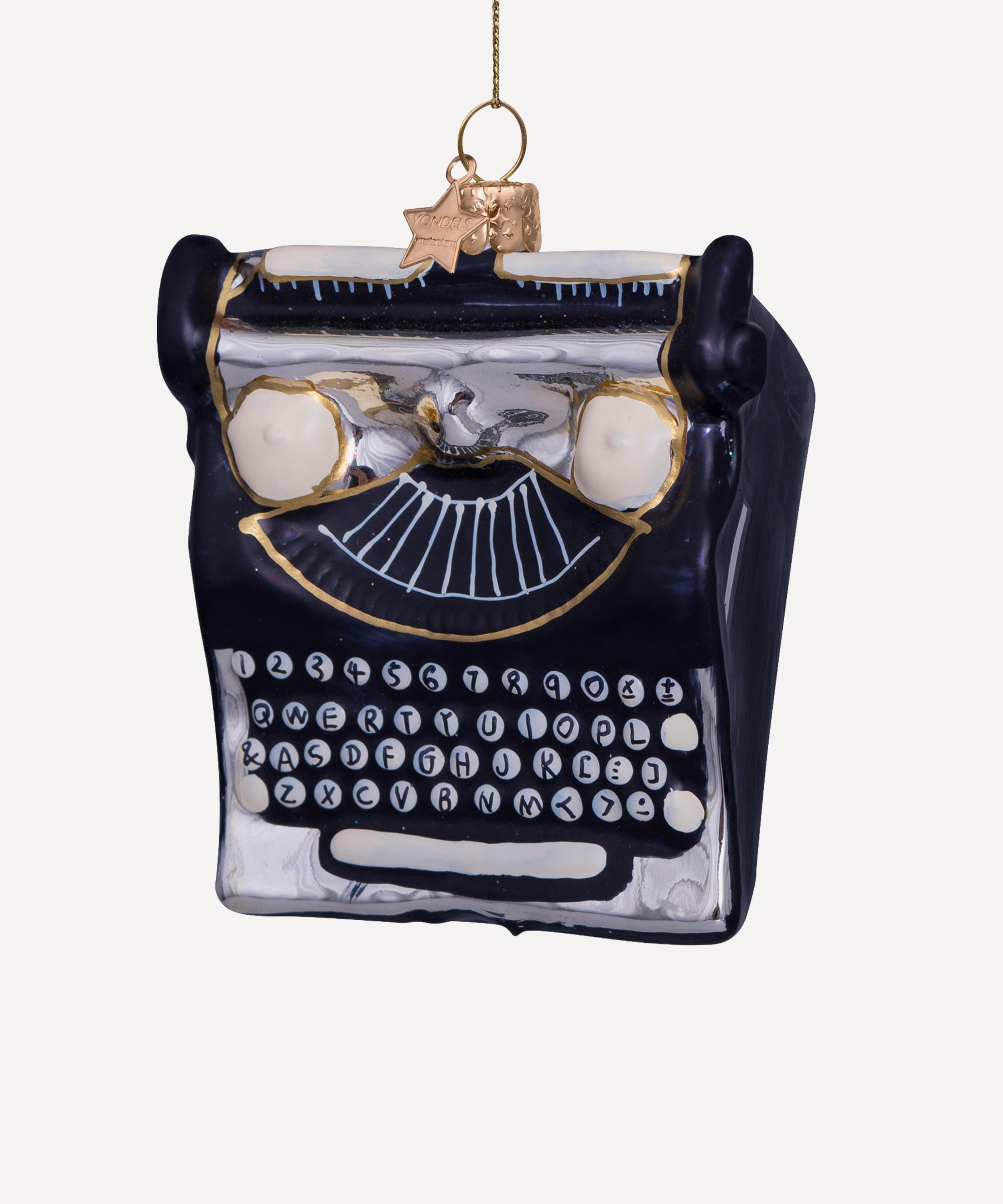 Christmas - Typewriter Glass Ornament image number 0