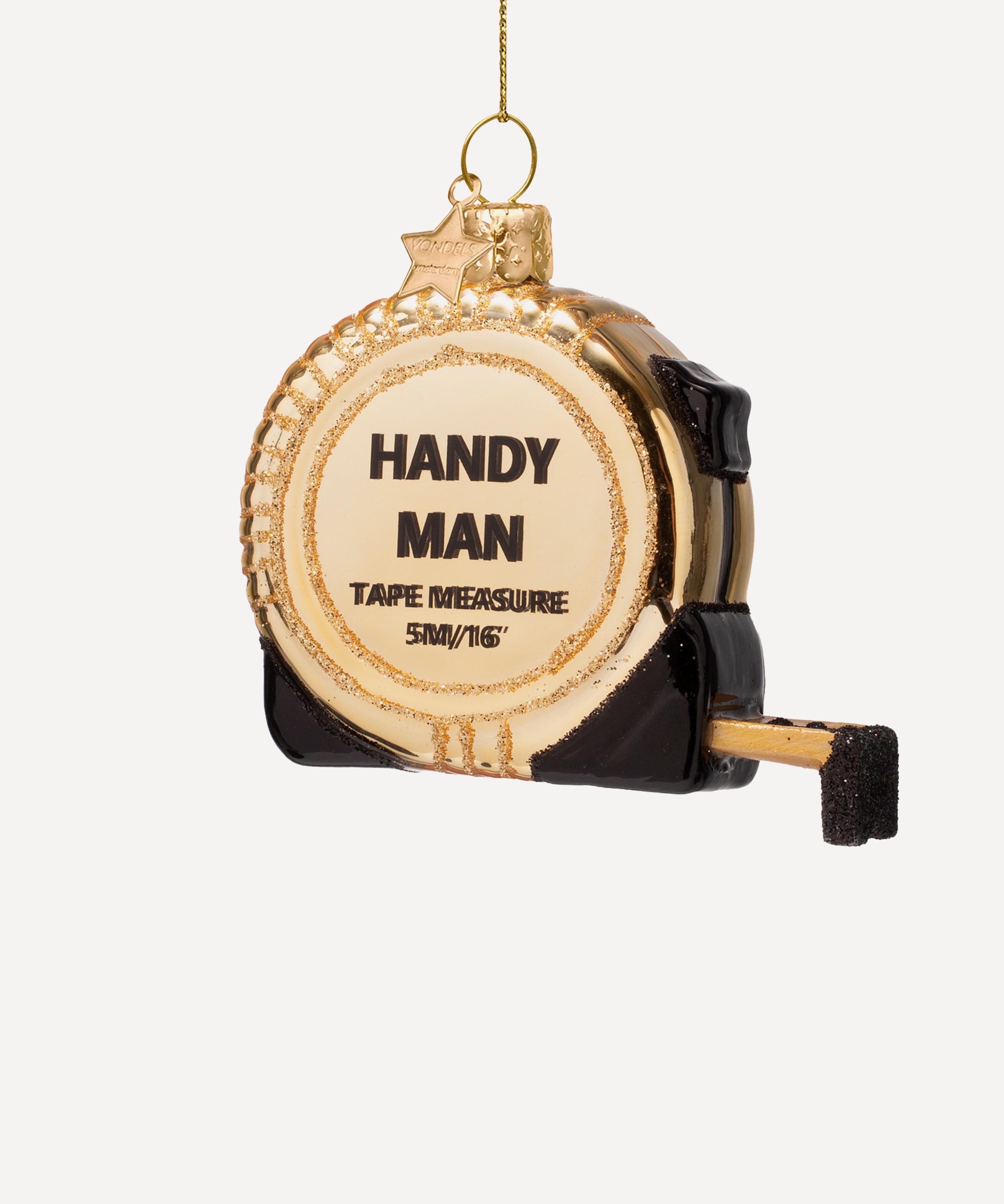 Christmas - Gold Tape Measure Glass Ornament image number 0
