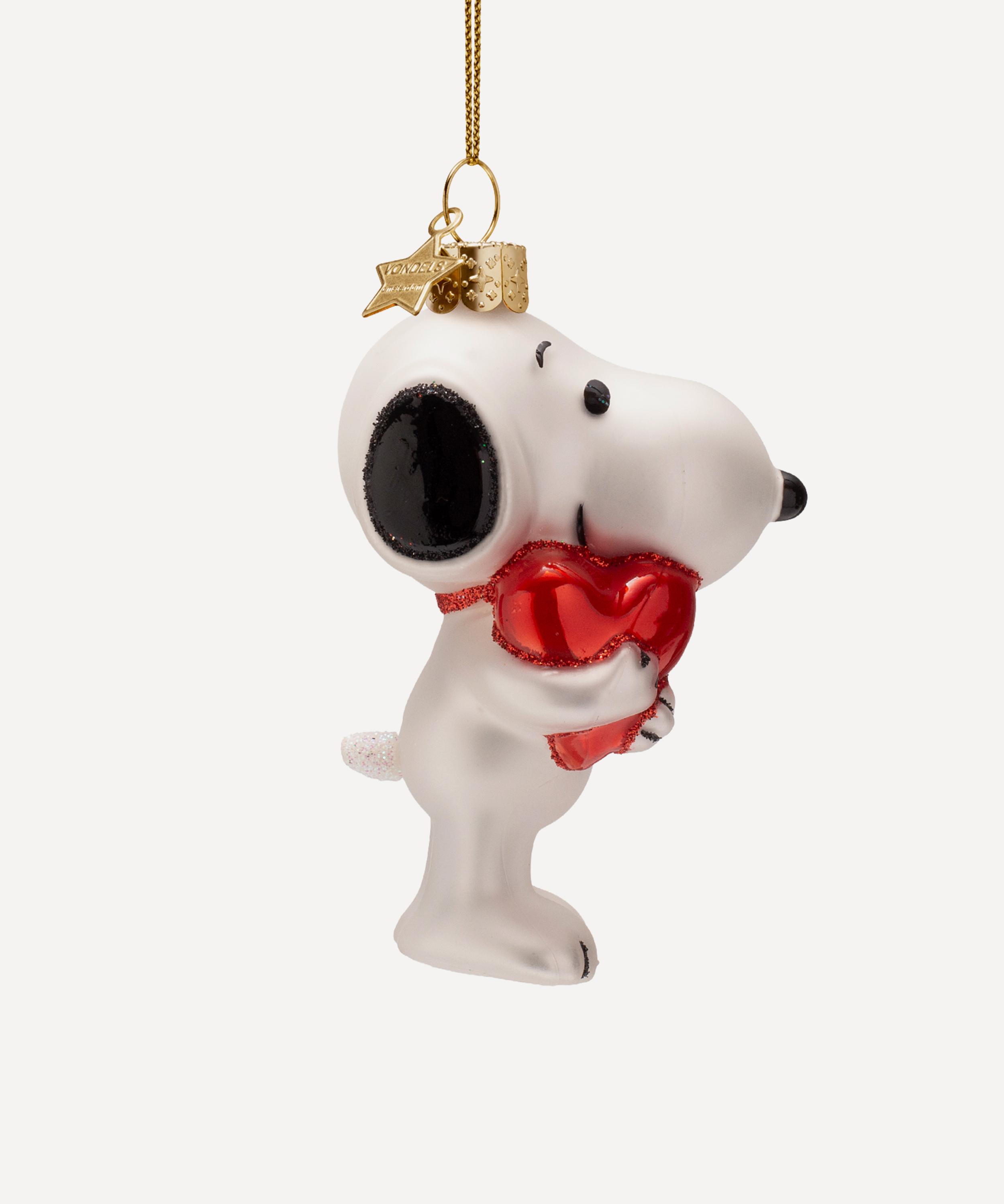 Christmas - Snoopy with Heart Glass Ornament image number 0