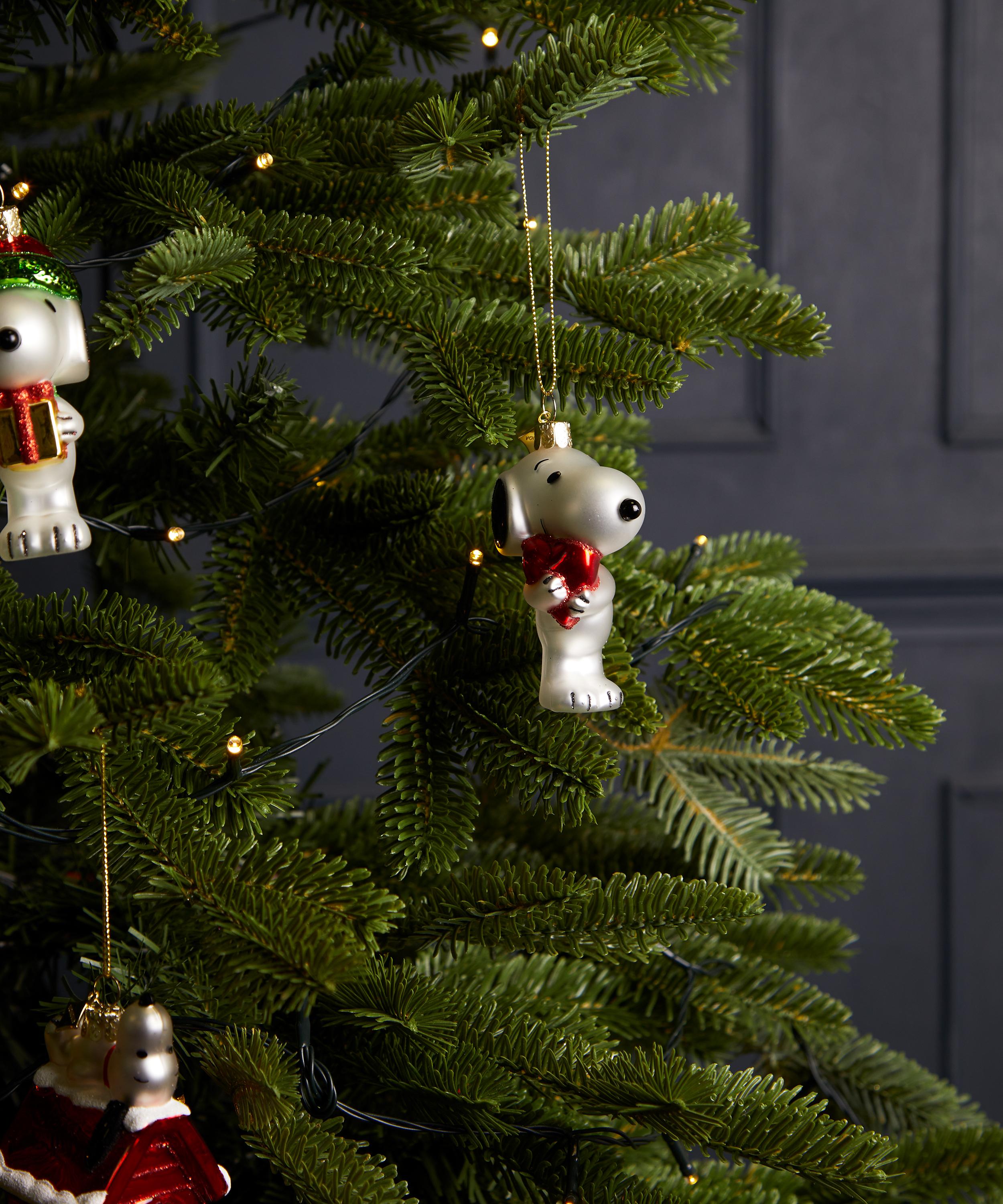 Christmas - Snoopy with Heart Glass Ornament image number 1