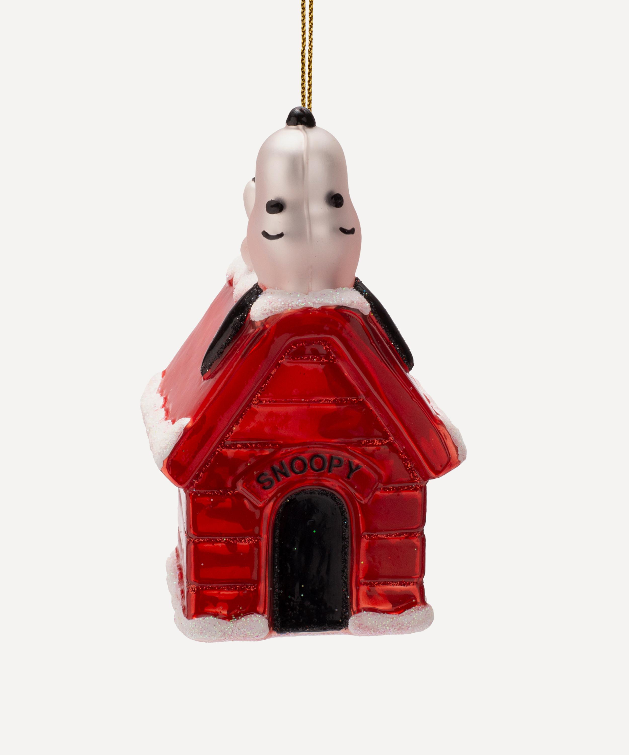 Christmas - Snoop Laying on Doghouse Glass Ornament image number 0