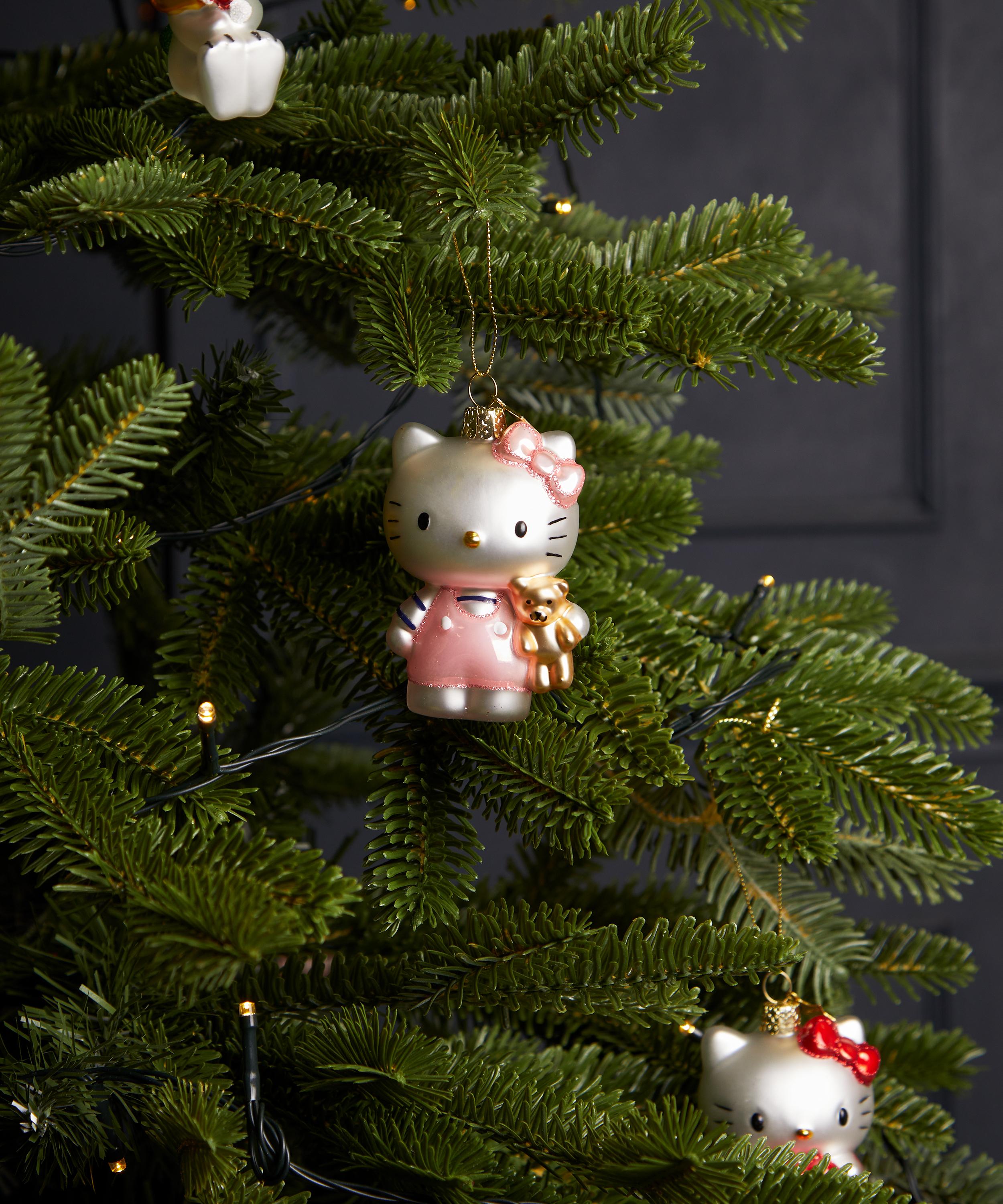 Christmas - Glass Hello Kitty with Bear Ornament image number 1