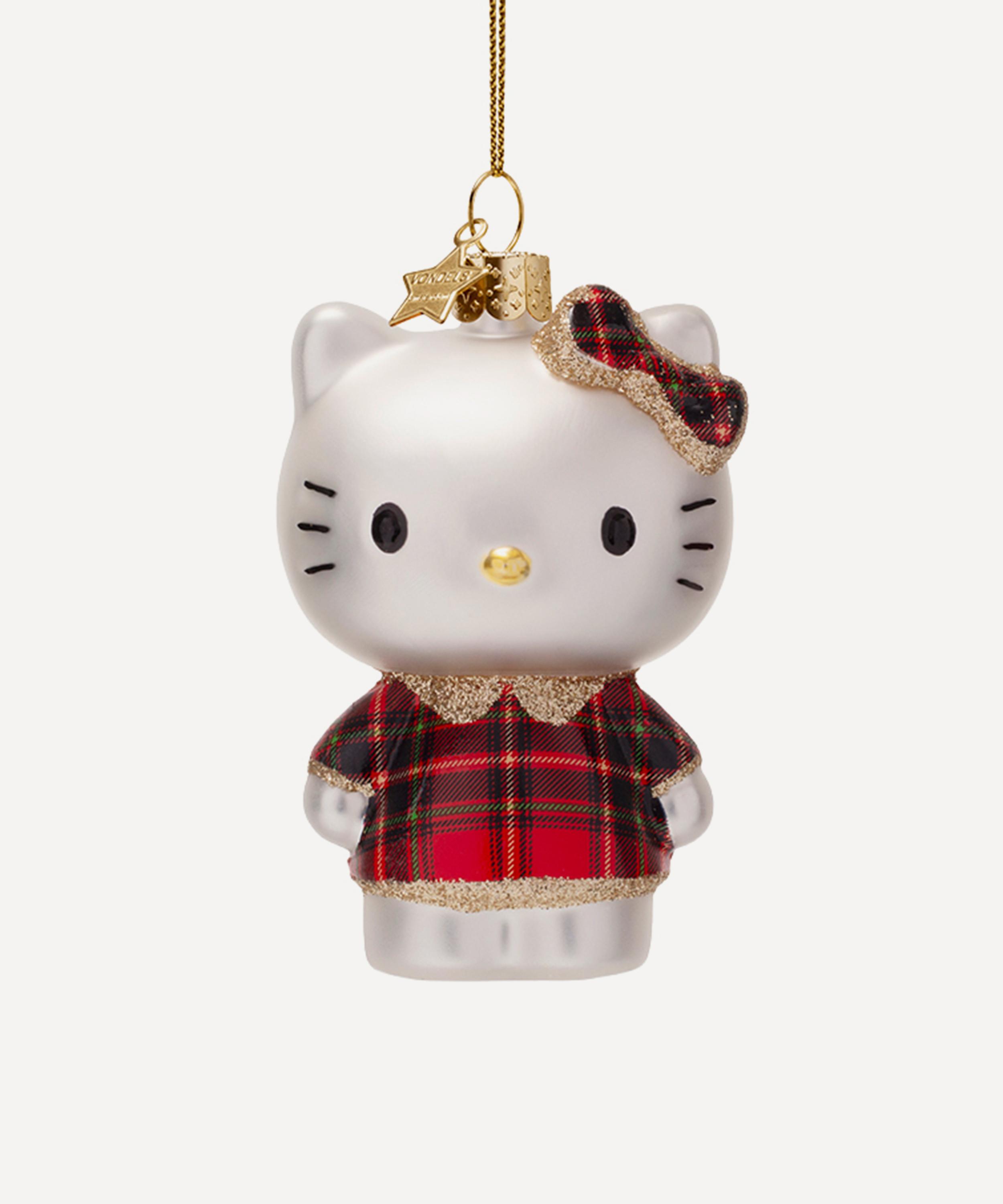 Christmas - Hello Kitty Tartan Dress Glass Ornament image number 0