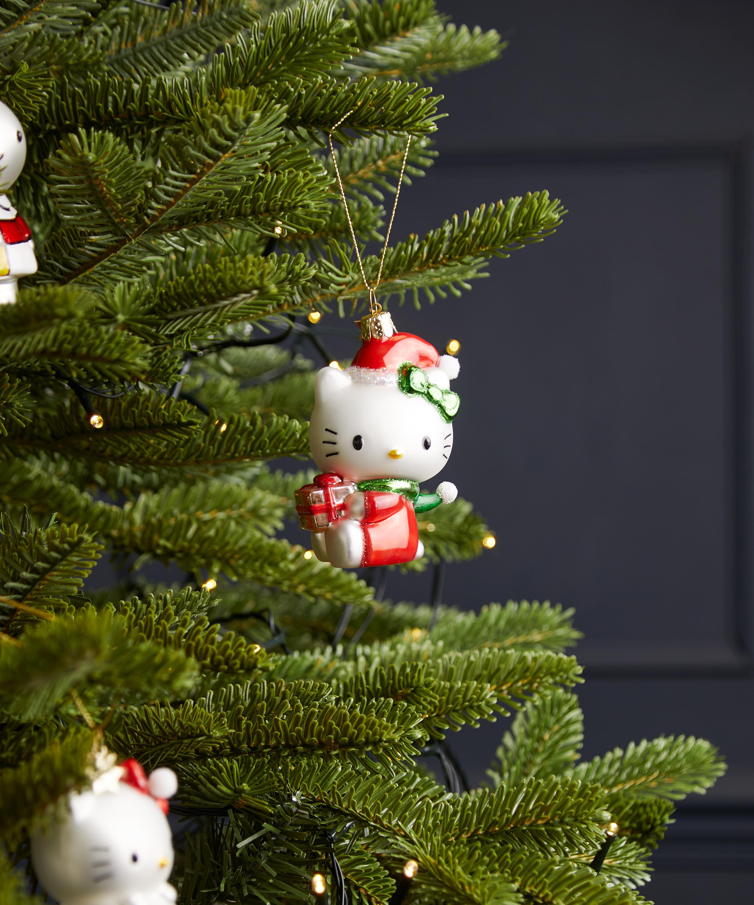 Christmas - Hello Kitty with Christmas Gift Glass Ornament image number 1