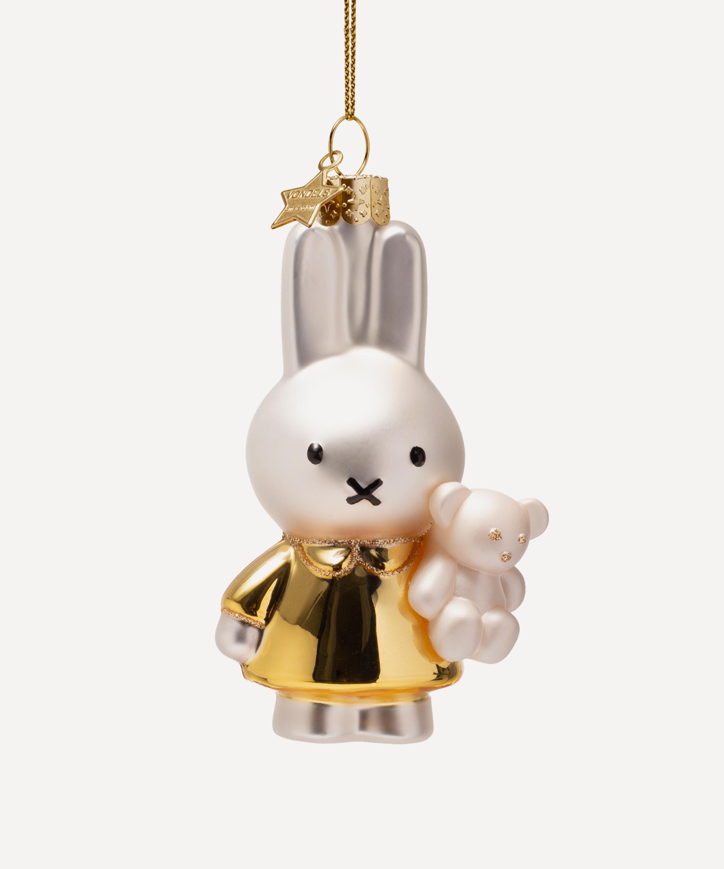 Christmas - Miffy with Teddy Bear Glass Ornament image number 0