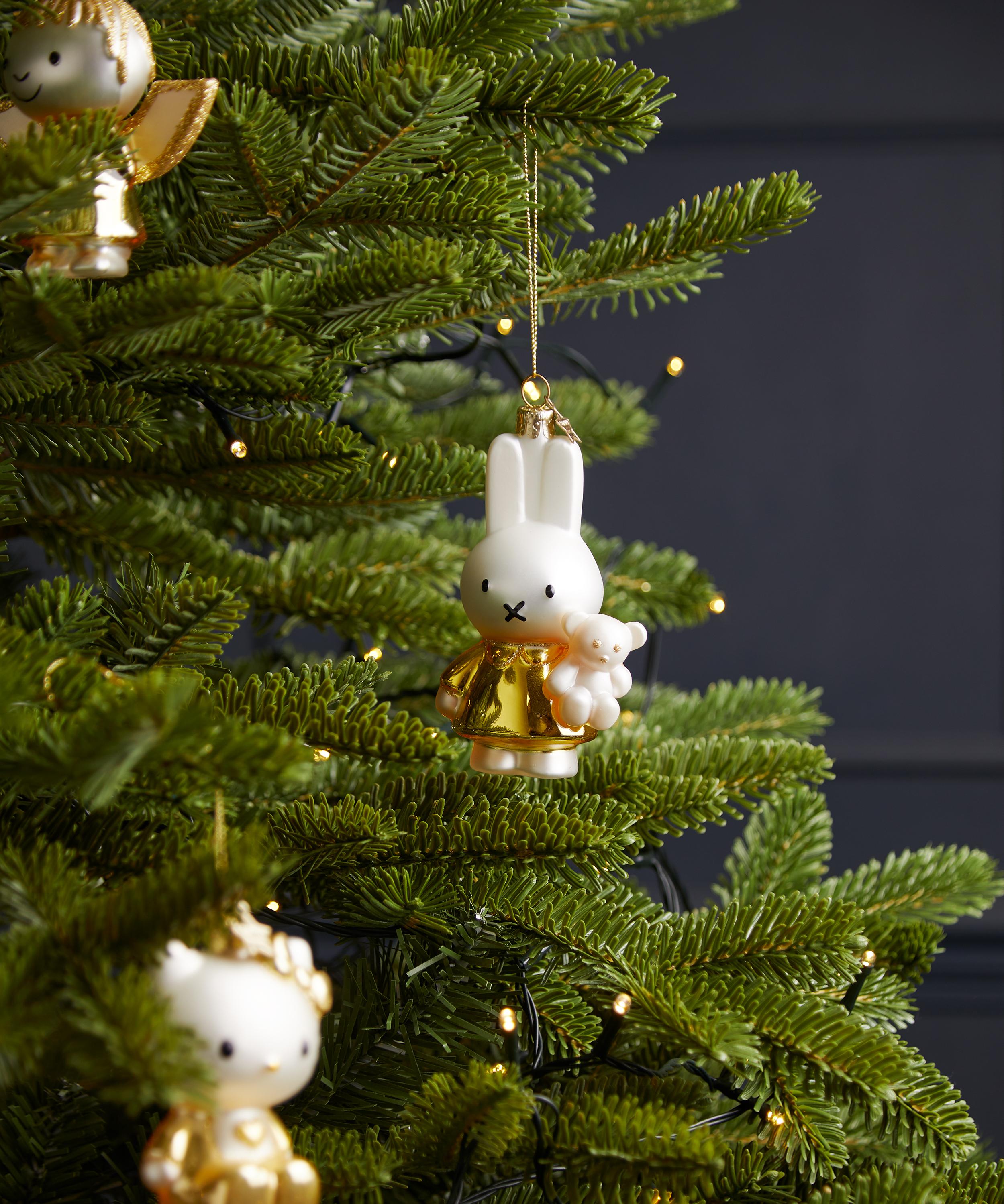Christmas - Miffy with Teddy Bear Glass Ornament image number 1