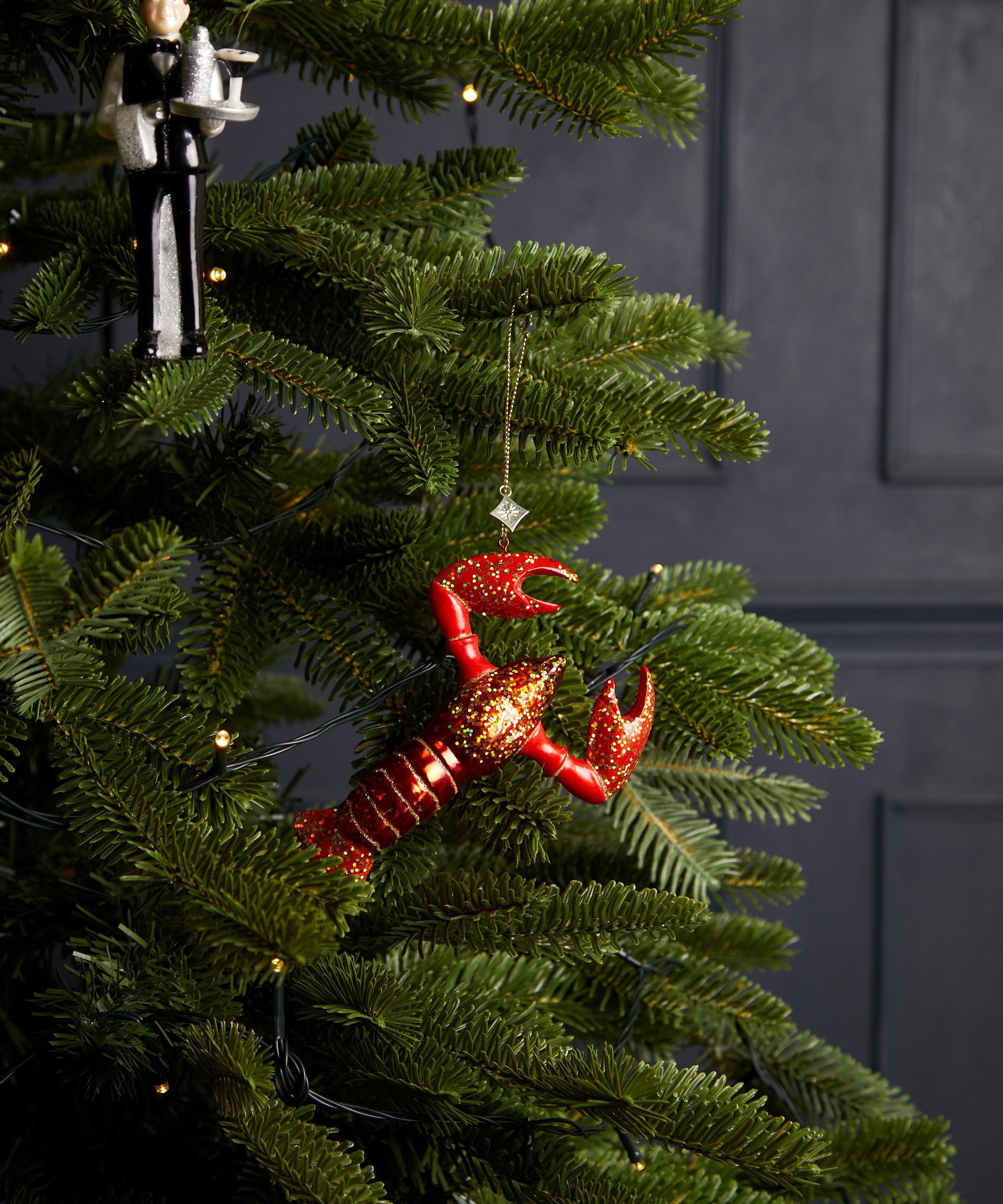 Christmas - Glass Red Lobster Ornament image number 1