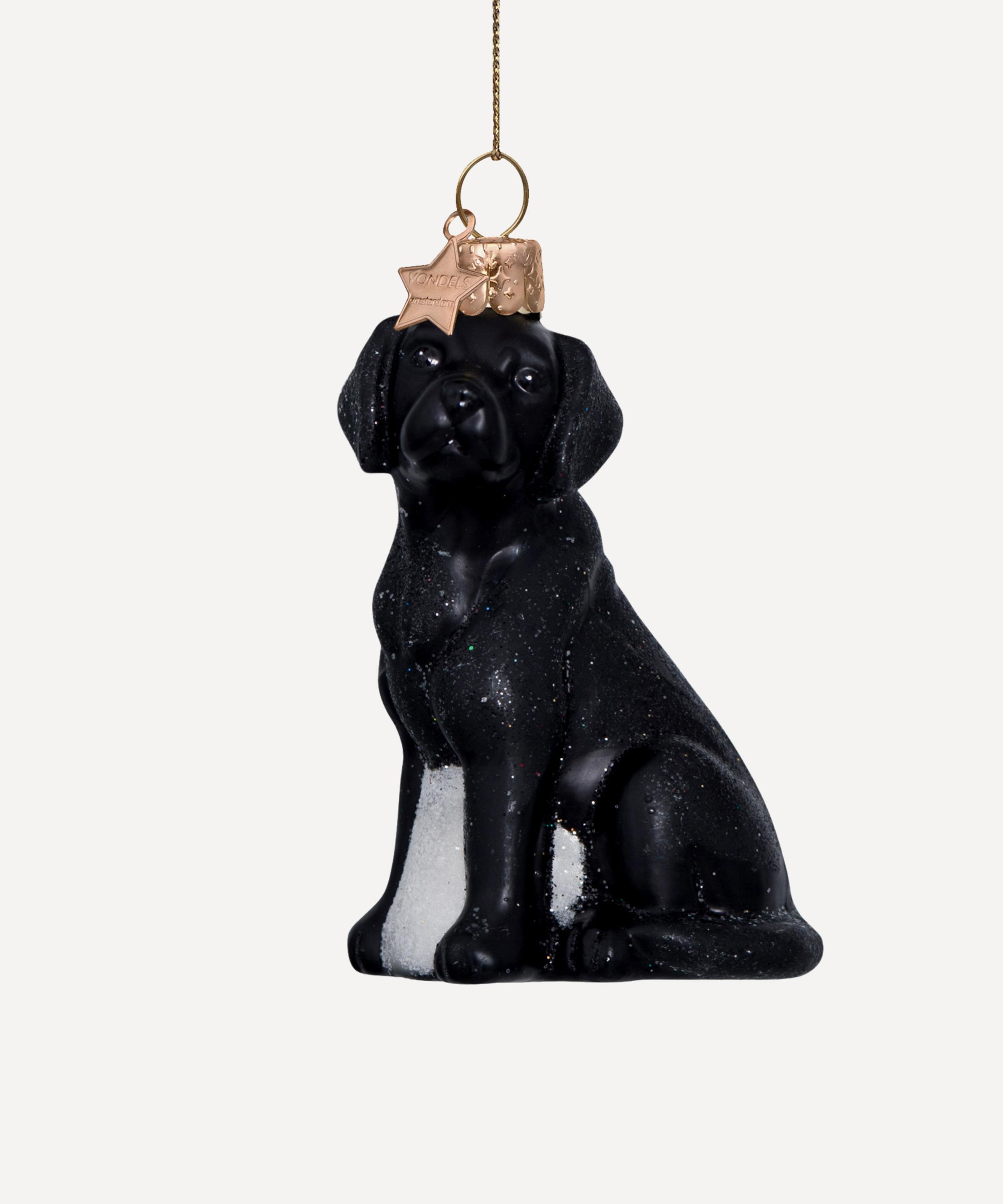 Christmas - Black Labrador Glass Ornament image number 0