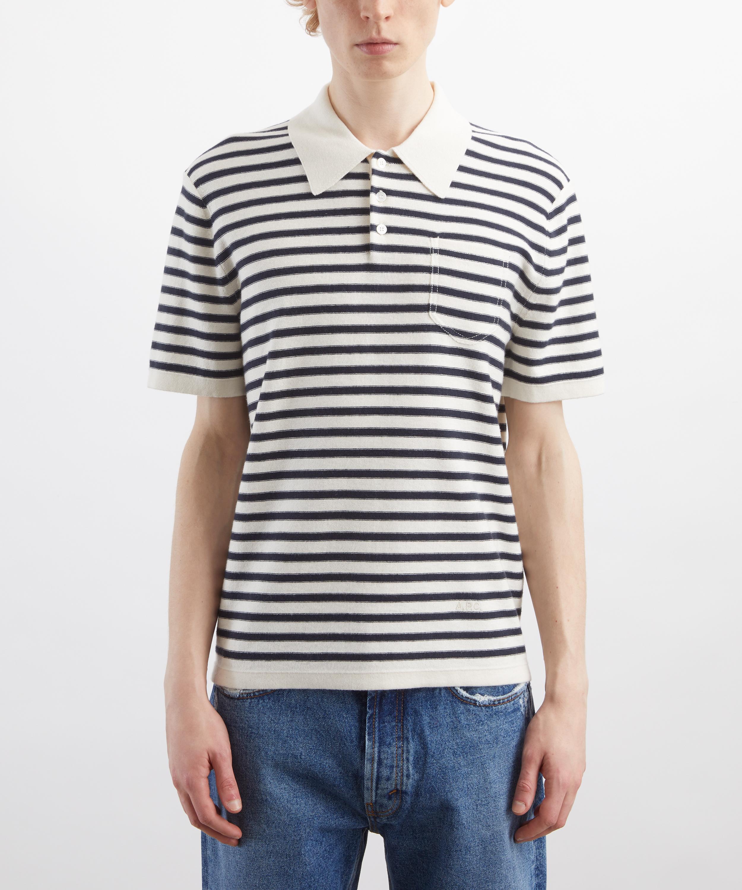A.P.C. - Eliot Striped Knitted Polo image number 2