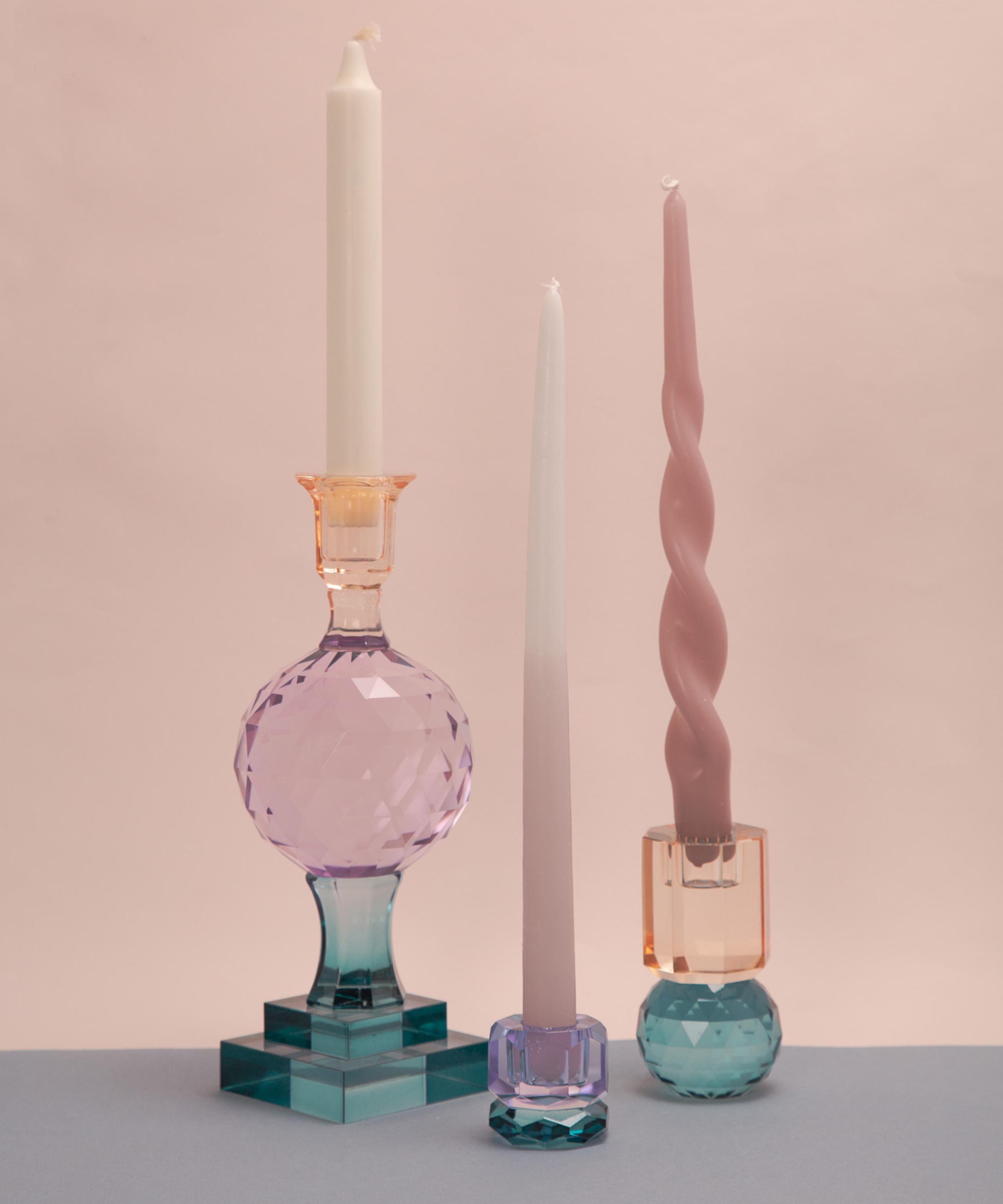 EJA - Tall Tiered Crystal Glass Candleholder image number 1