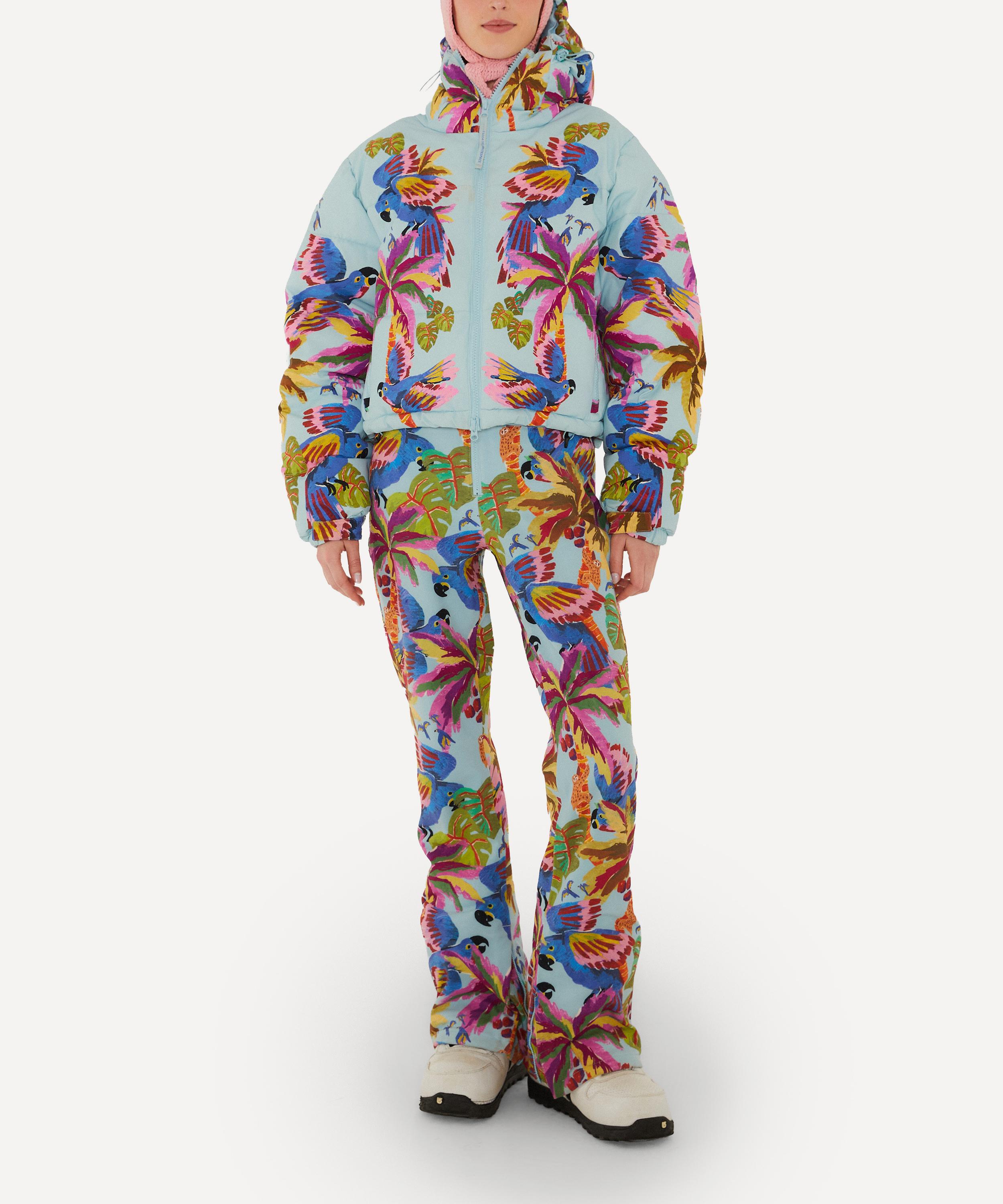 FARM Rio - Blue Macaw Hooded Puffer Ski Jacket image number 1