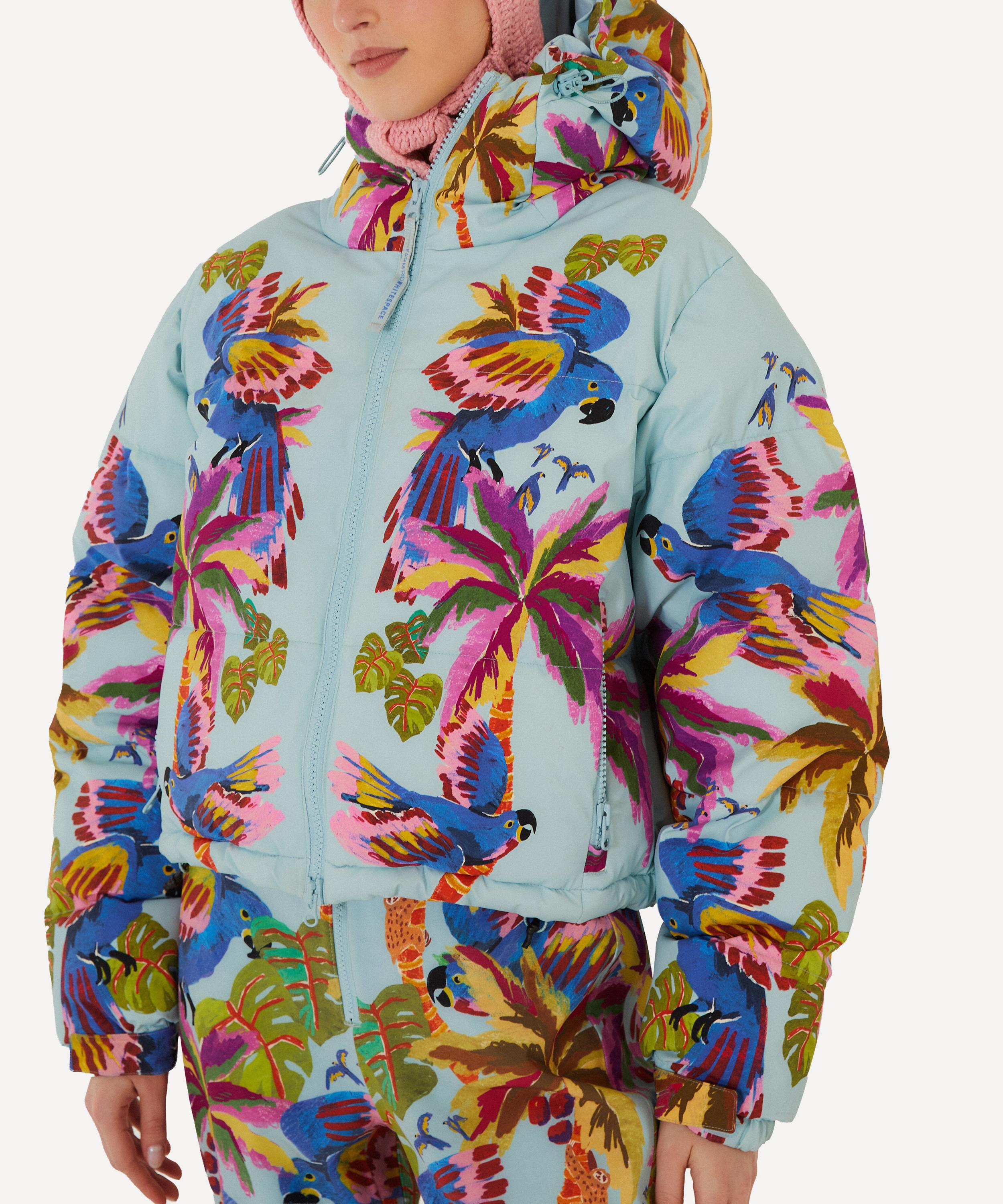 FARM Rio - Blue Macaw Hooded Puffer Ski Jacket image number 2