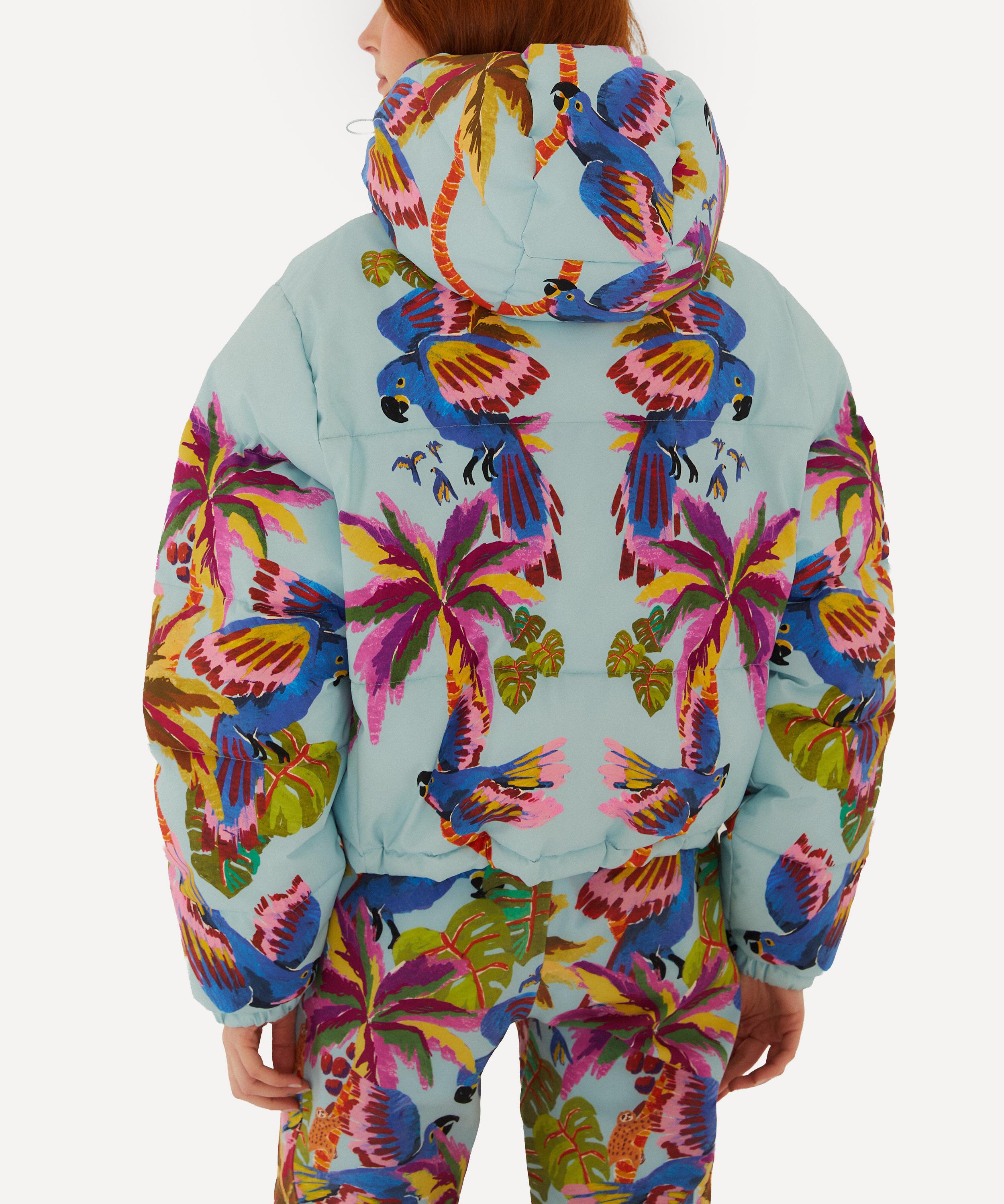 FARM Rio - Blue Macaw Hooded Puffer Ski Jacket image number 3
