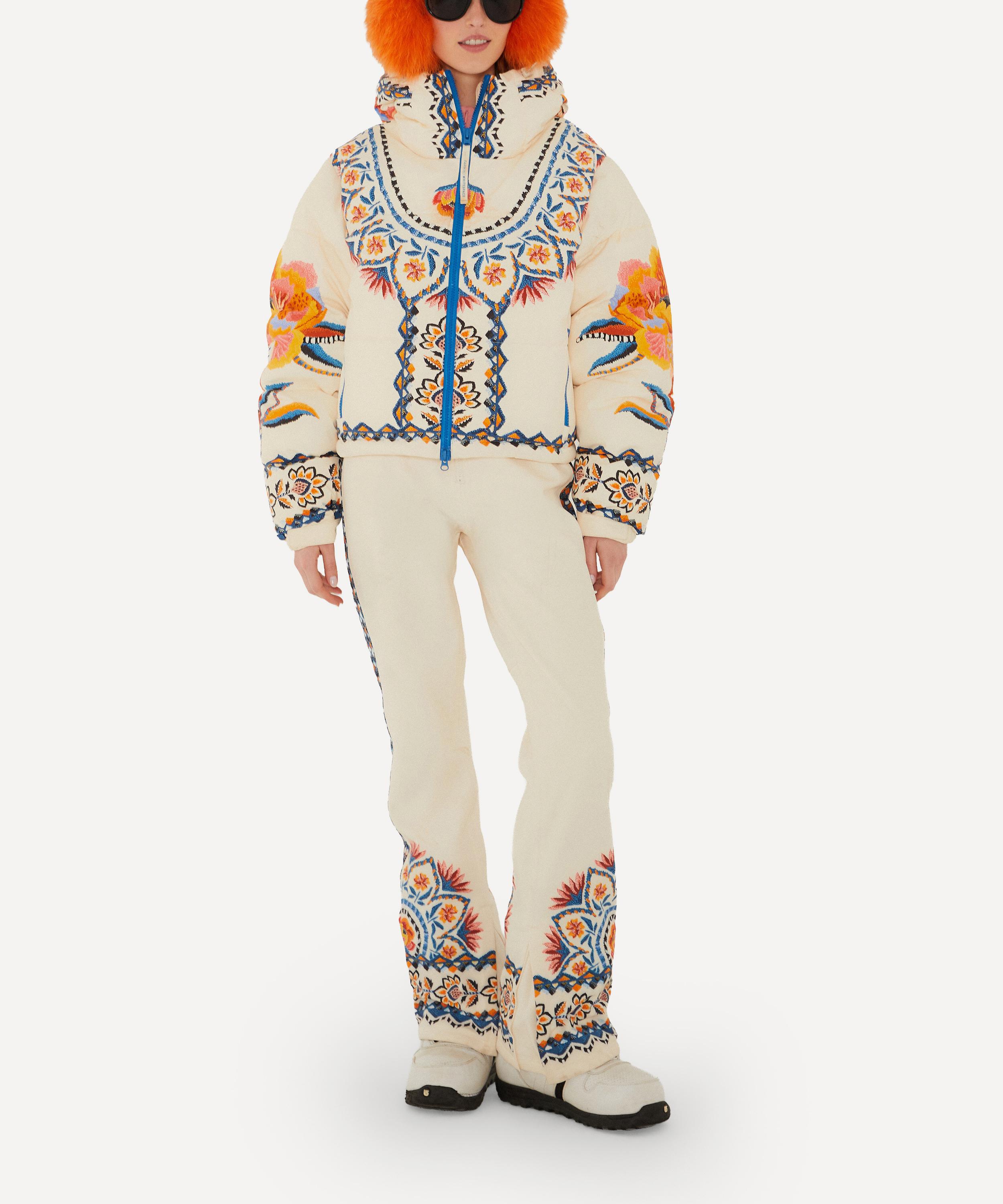 FARM Rio - Off-White Lucy Floral Suspender Ski Trousers image number 4