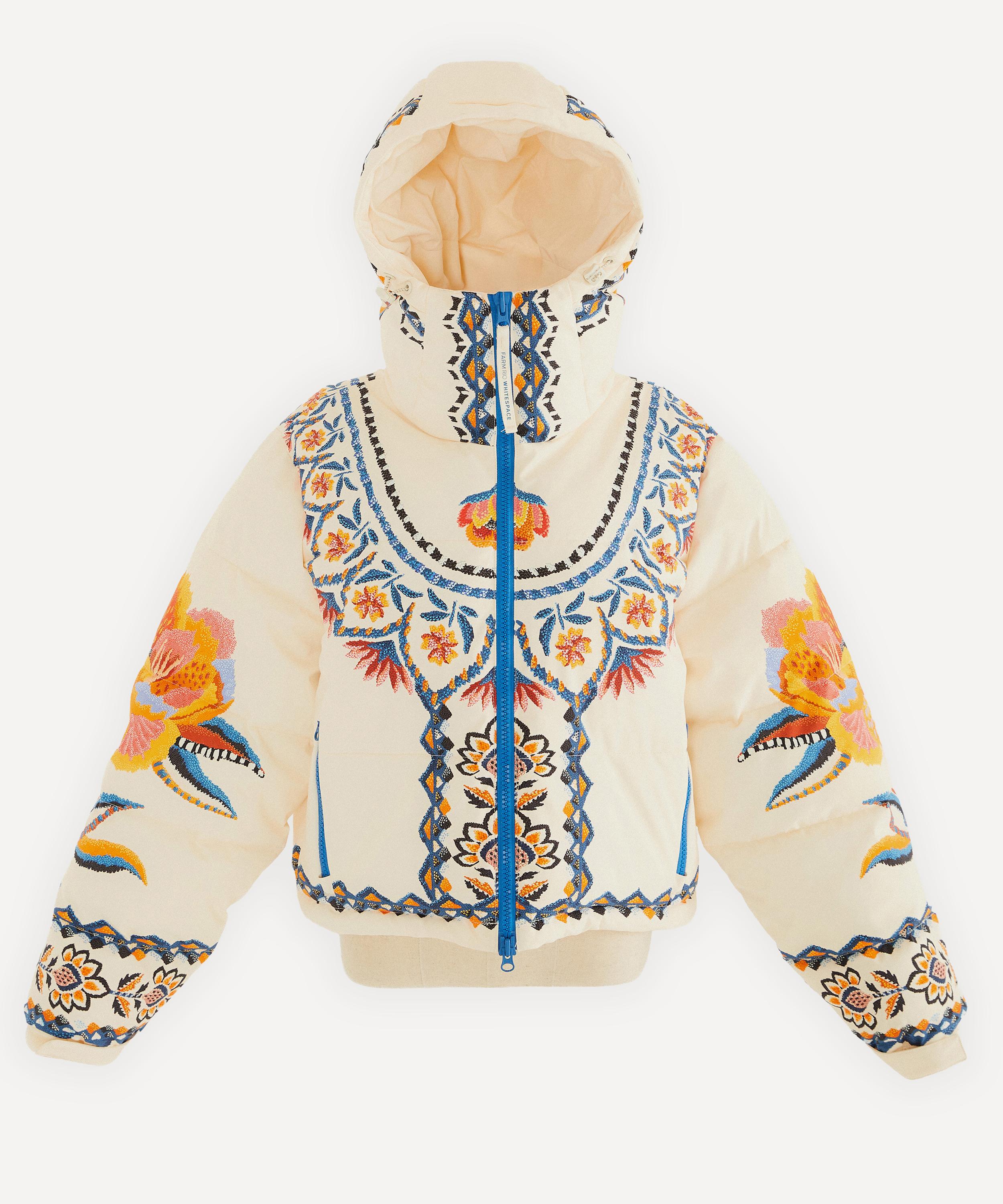 FARM Rio - Off-White Lucy Floral Puffer Jacket image number 0