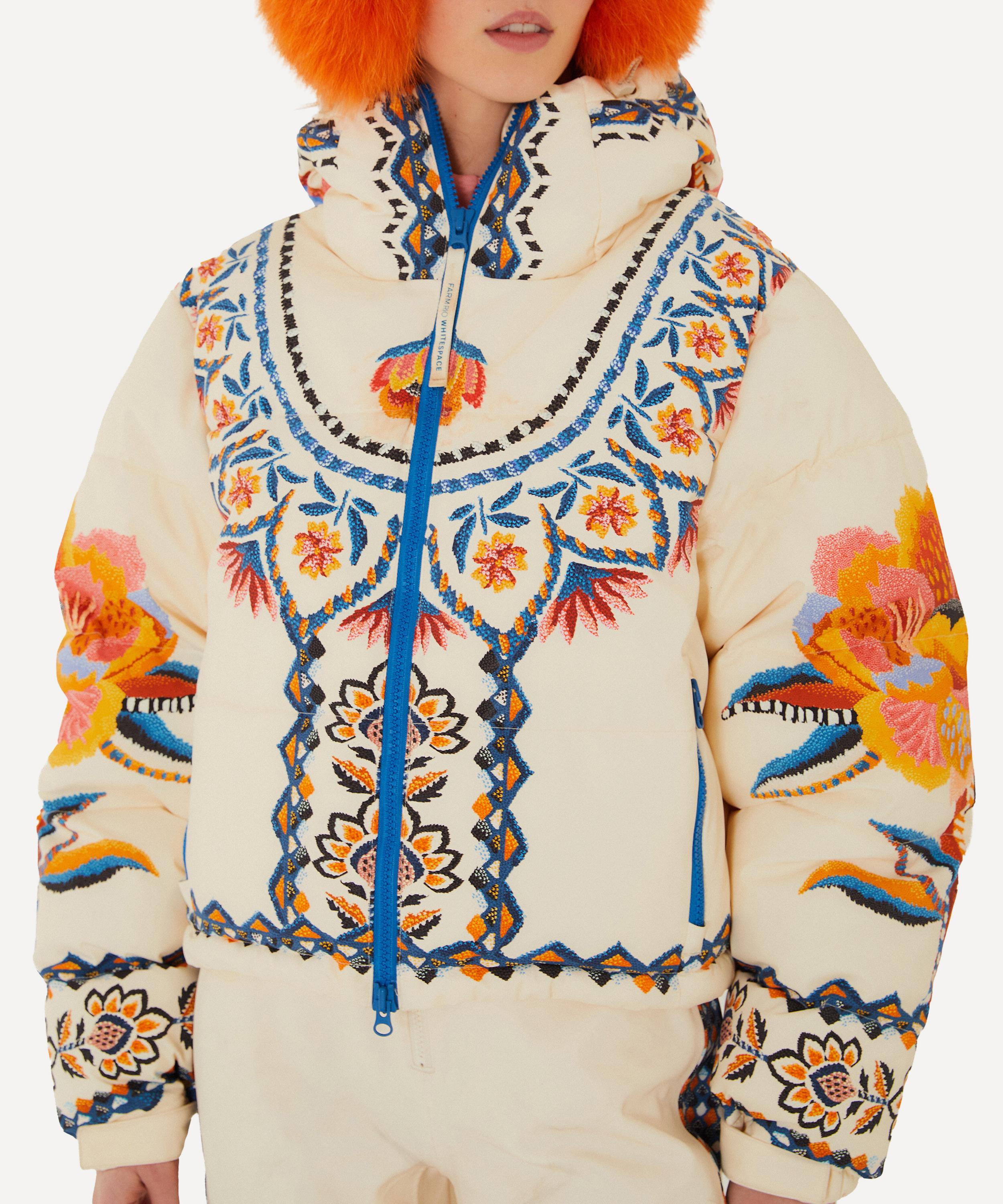 FARM Rio - Off-White Lucy Floral Puffer Jacket image number 2