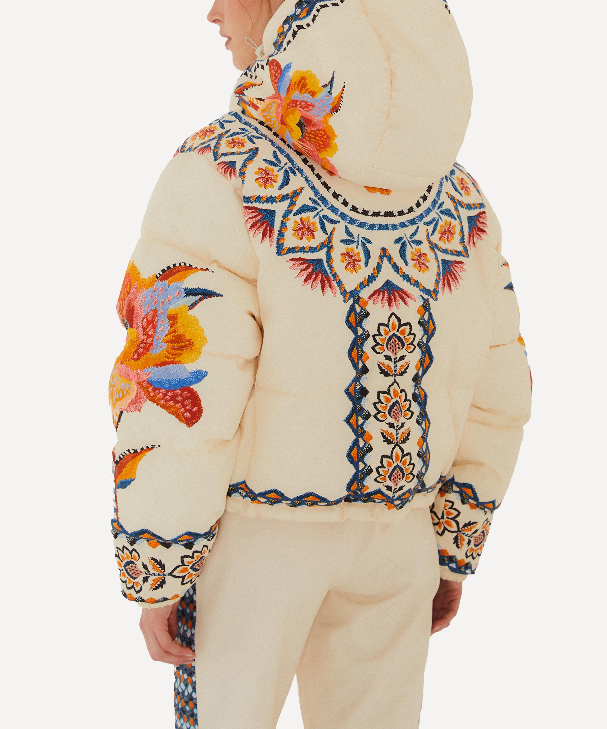FARM Rio - Off-White Lucy Floral Puffer Jacket image number 3