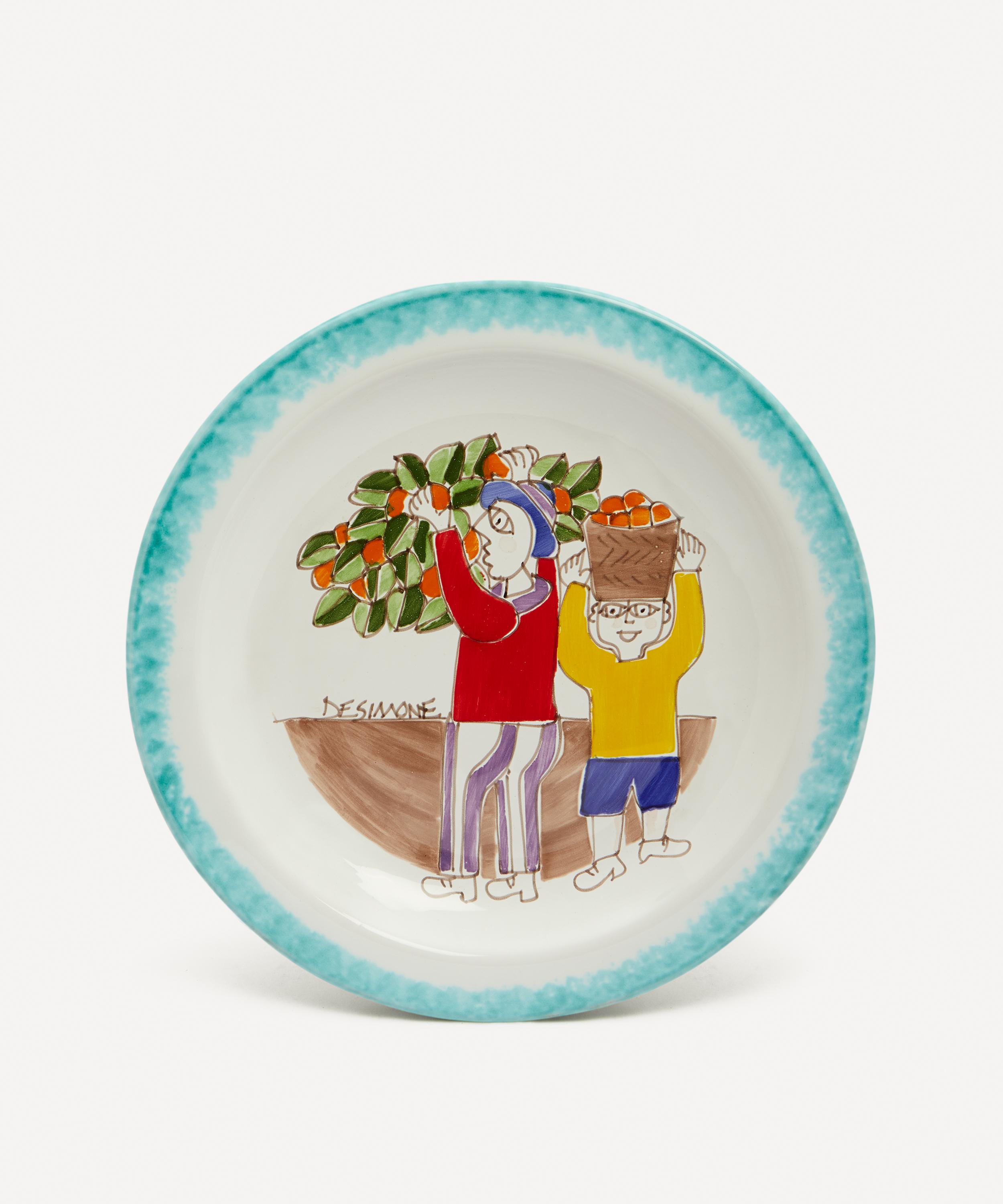 Ceramiche De Simone - Orange Picking Round Plate