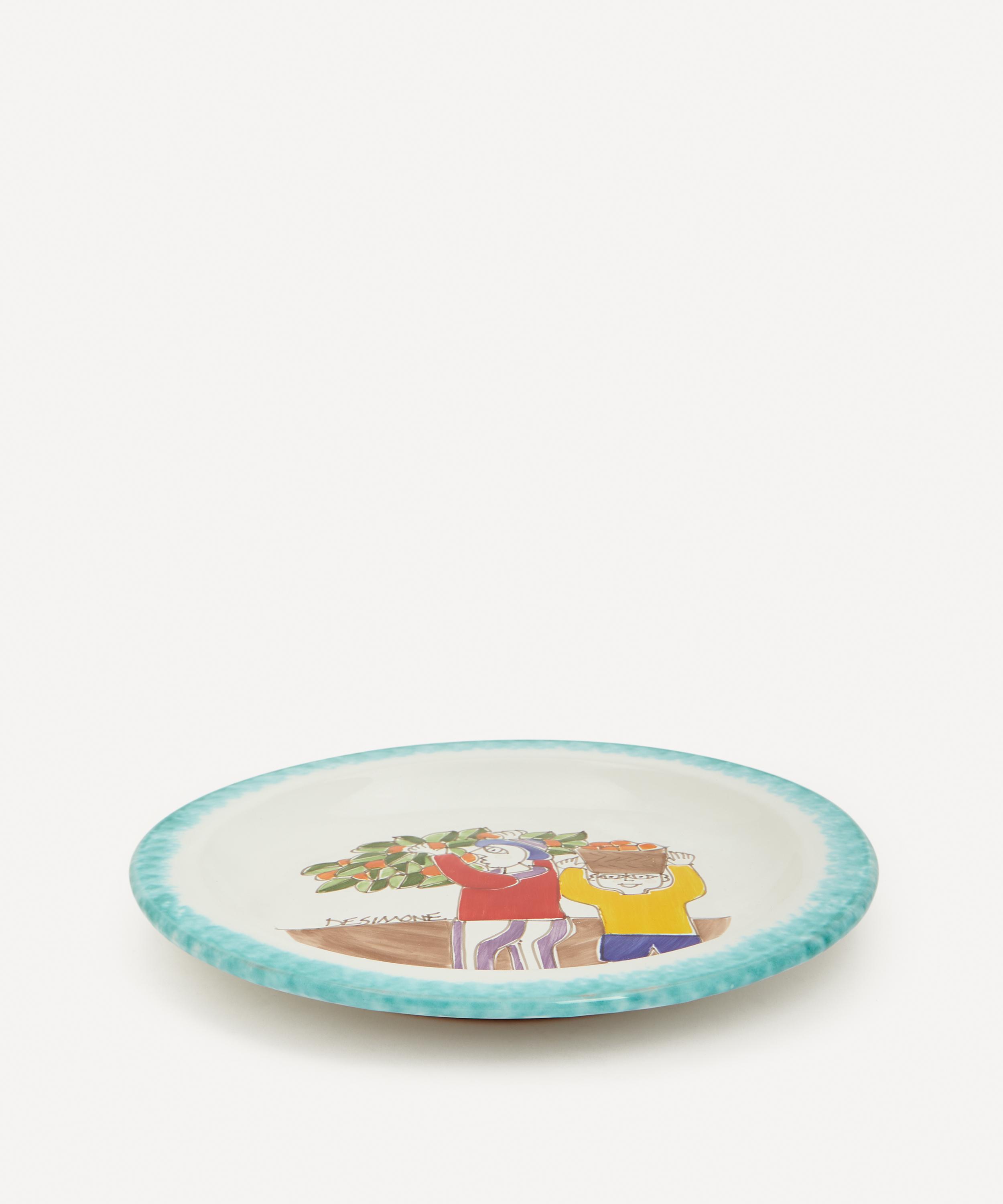 Ceramiche De Simone - Orange Picking Round Plate image number 1