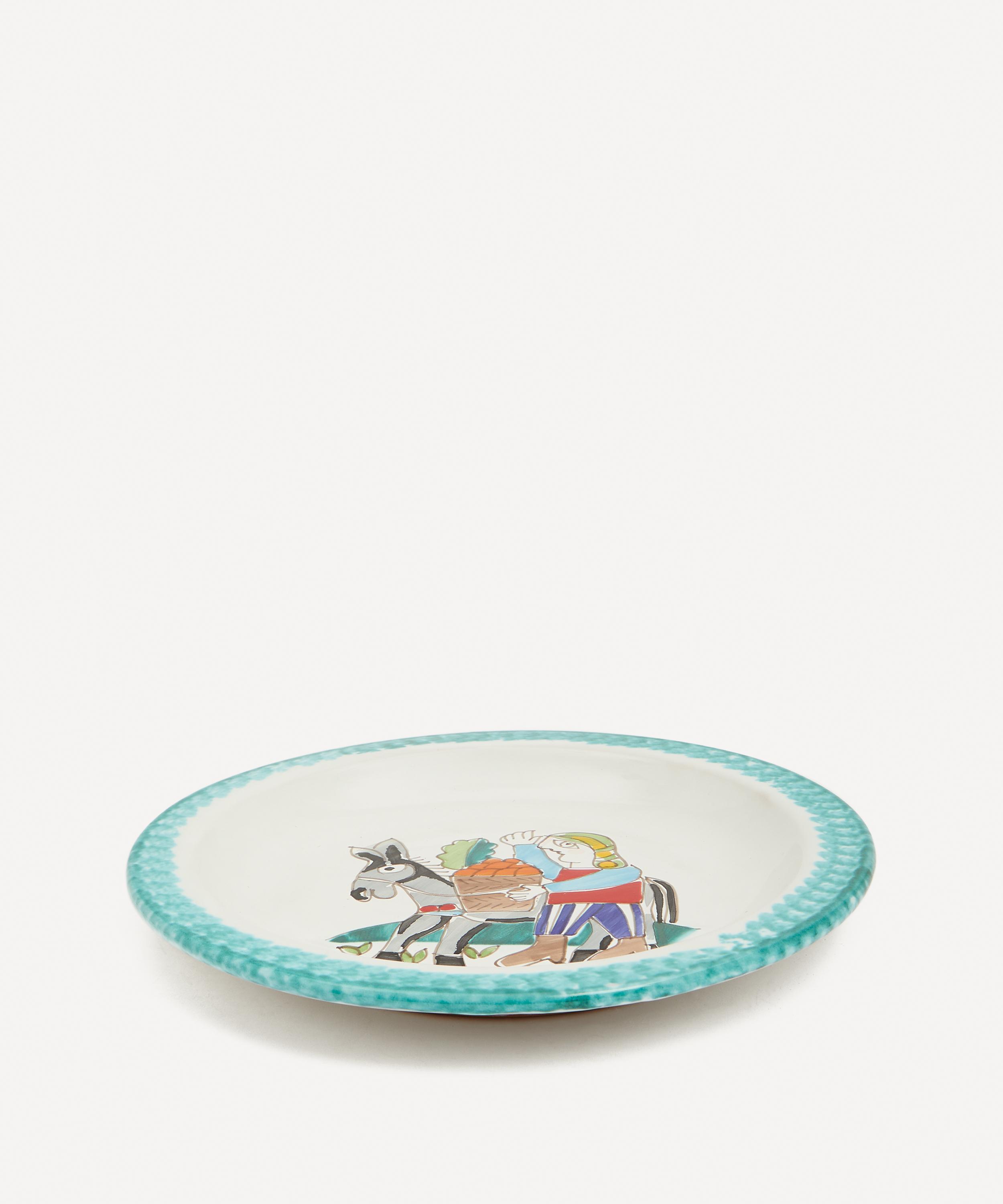Ceramiche De Simone - Omino Su Asinello Round Plate image number 1