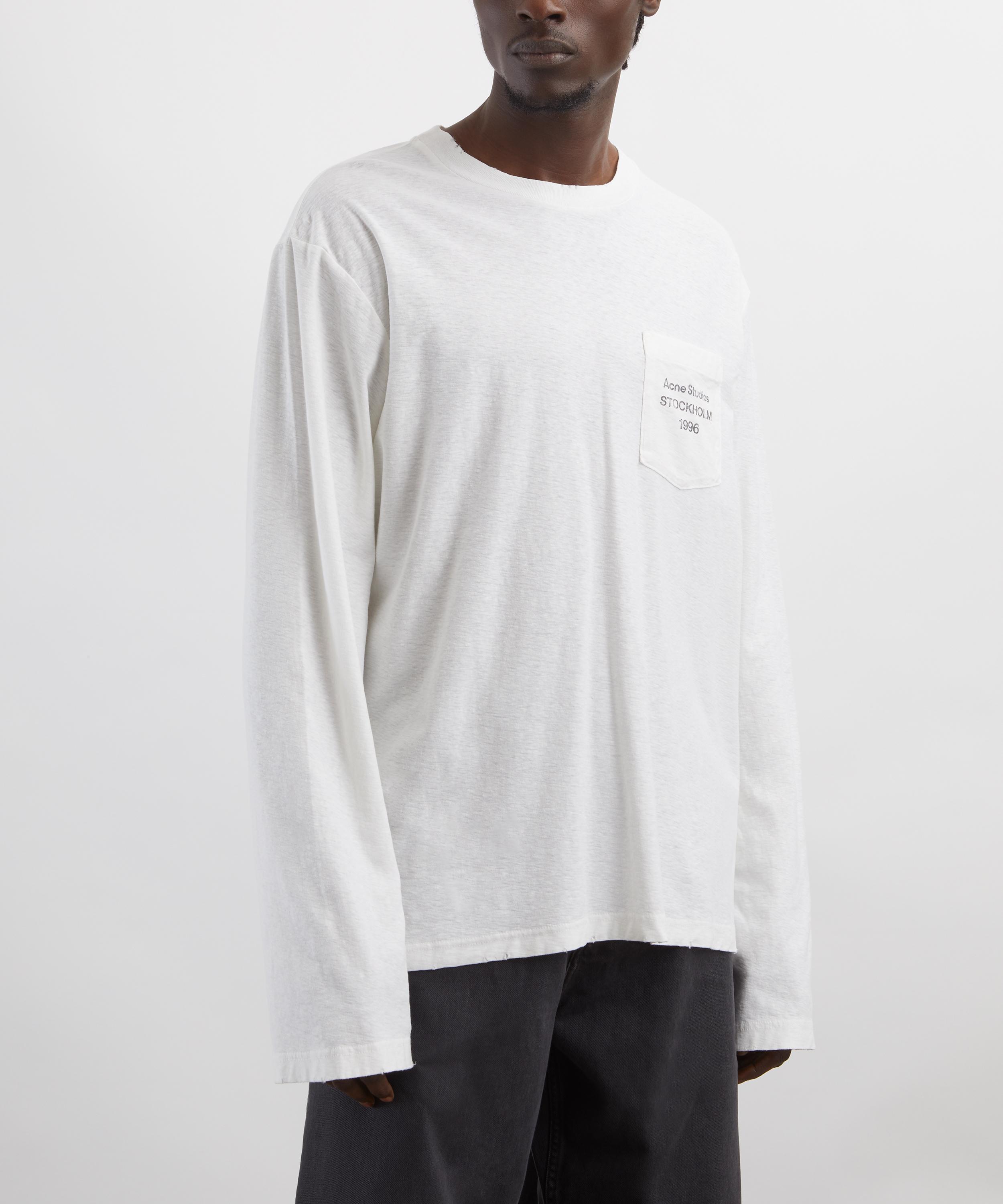 Acne Studios - Optic White Relaxed Logo Pocket T-Shirt image number 2
