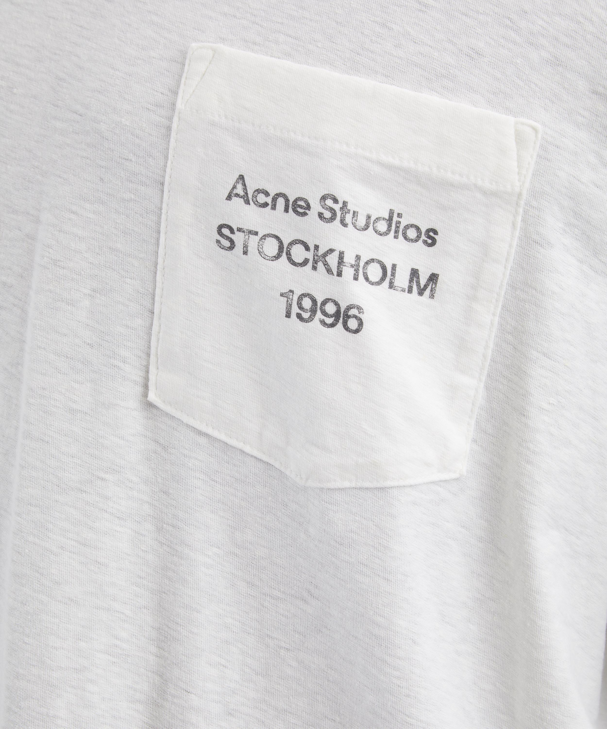 Acne Studios - Optic White Relaxed Logo Pocket T-Shirt image number 4