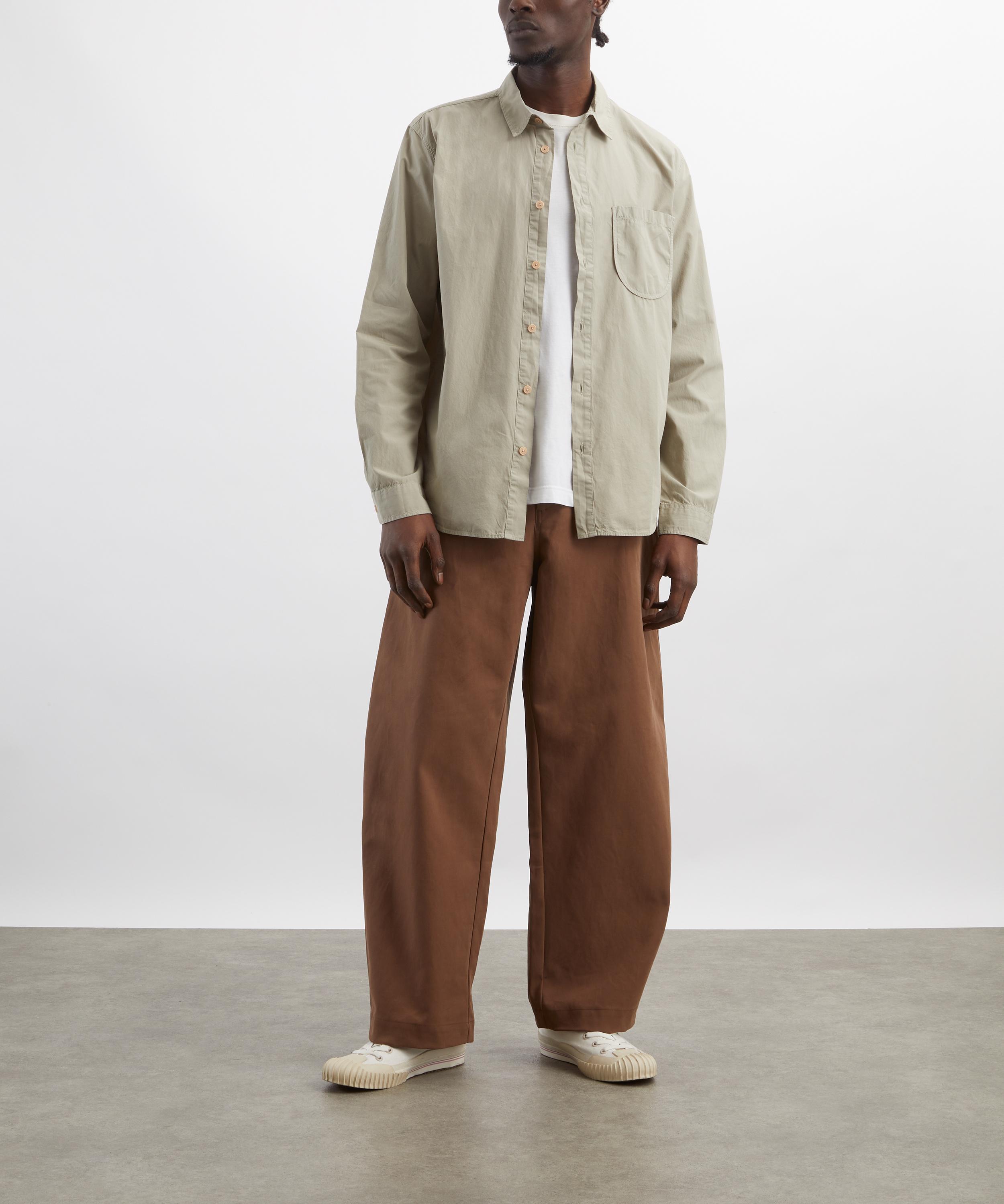 Folk - Herringbone Curve Olive Shirt image number 1