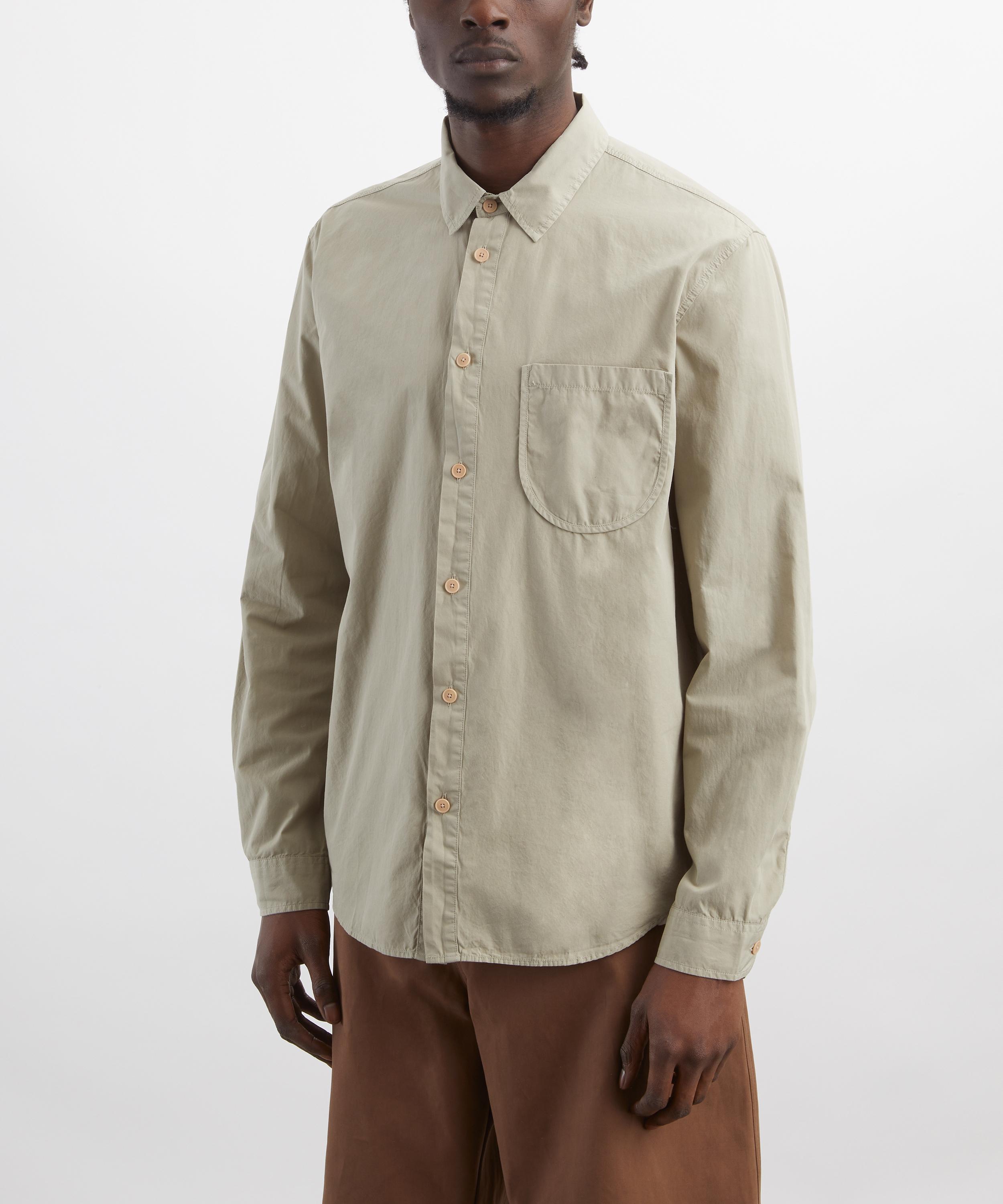 Folk - Herringbone Curve Olive Shirt image number 2