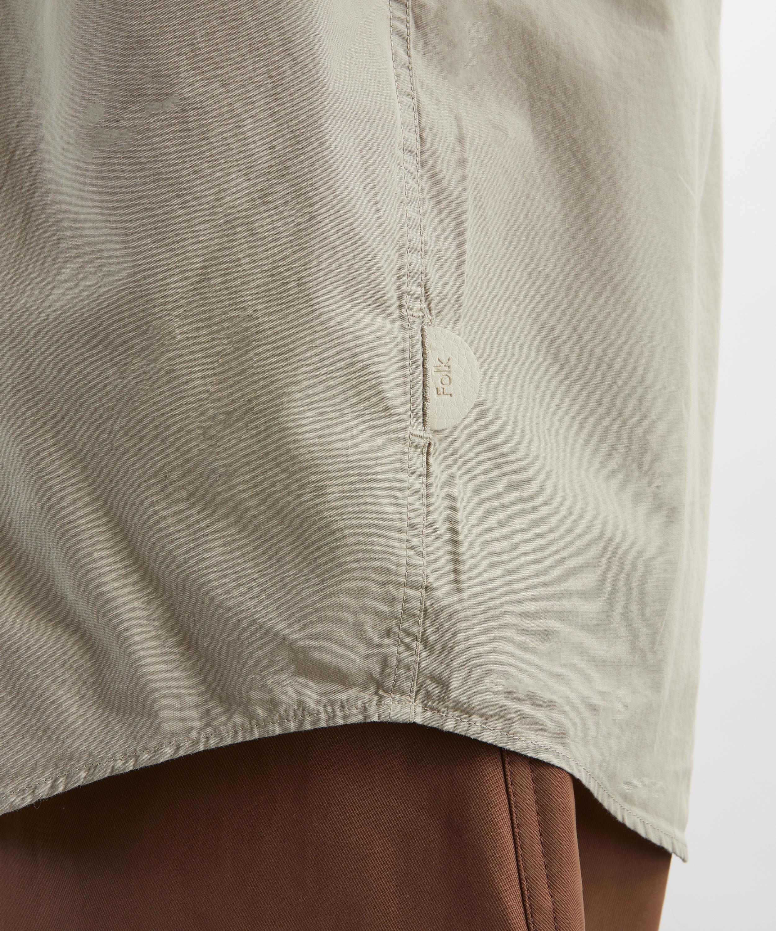 Folk - Herringbone Curve Olive Shirt image number 4