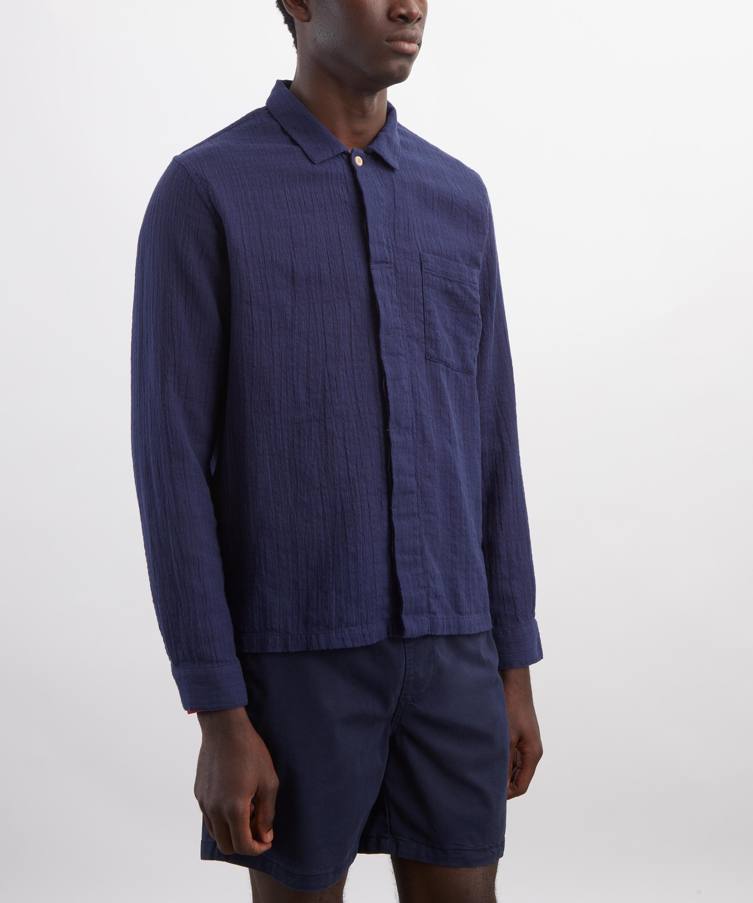 Folk - Navy Openweave Patch Shirt image number 2