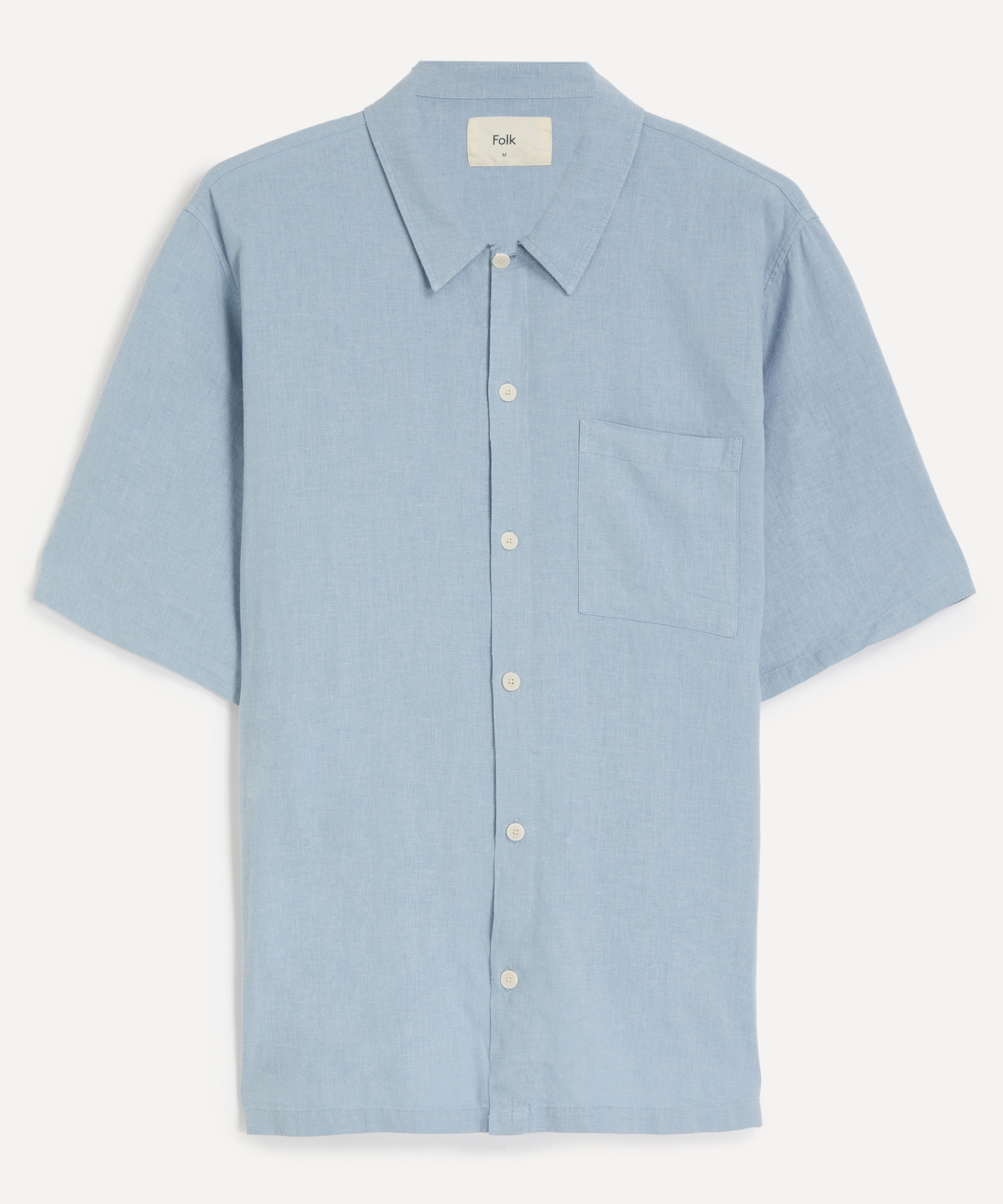Folk - Gabe Linen-Cotton Short Sleeve Shirt