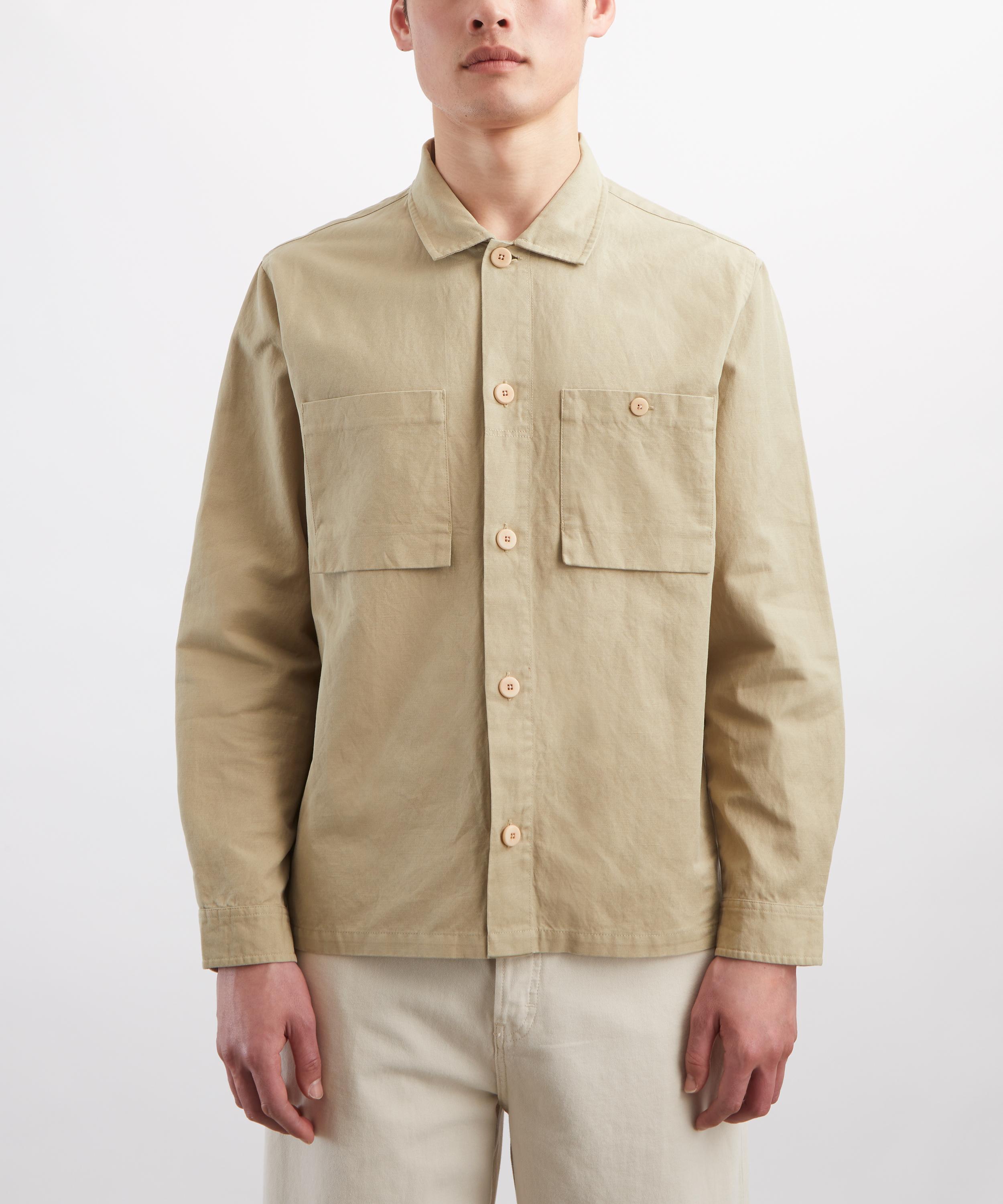 Folk - Patch Linen-Blend Overshirt image number 2