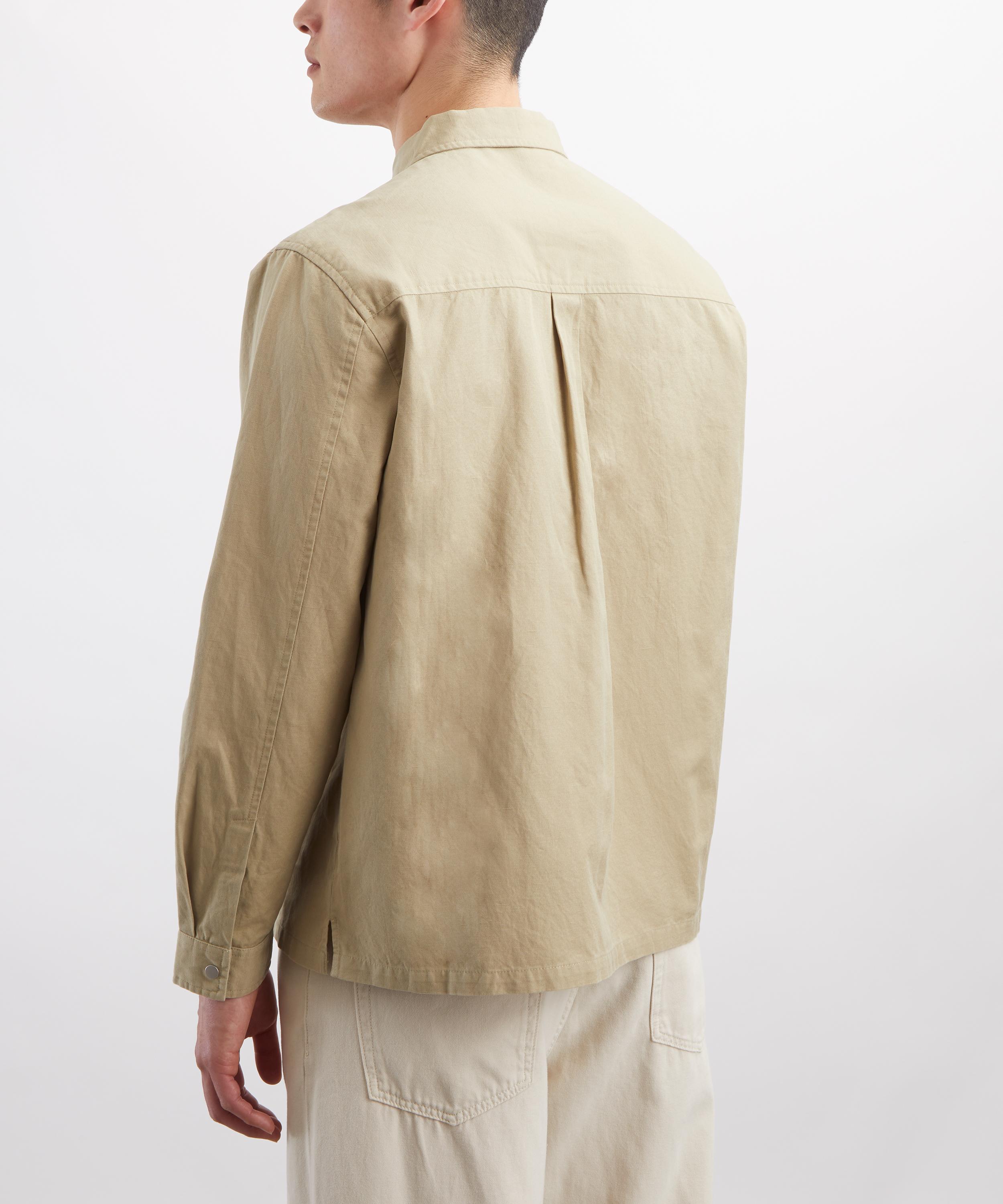Folk - Patch Linen-Blend Overshirt image number 3
