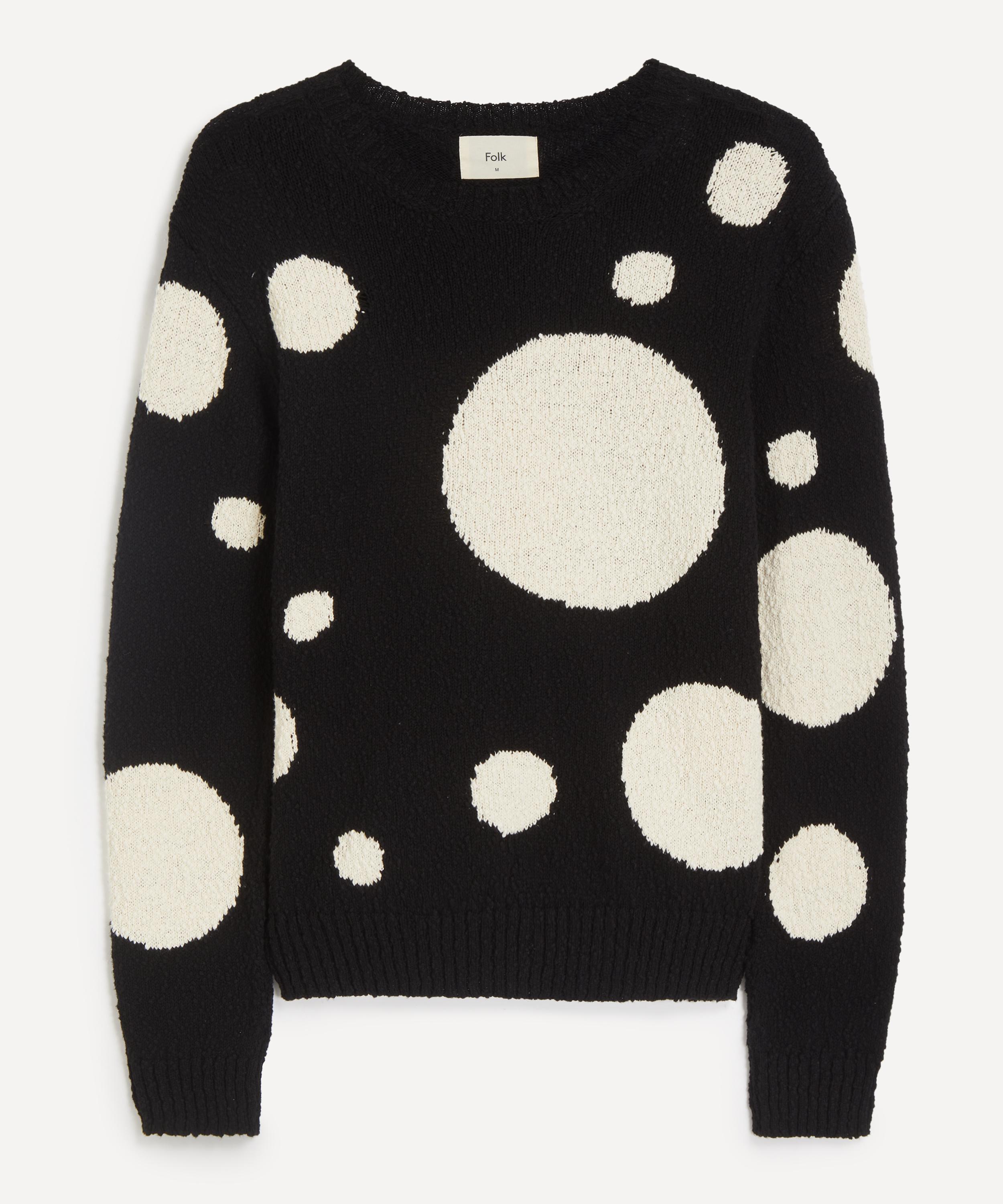 Folk - Chain Crew Black-White Dot Jumper