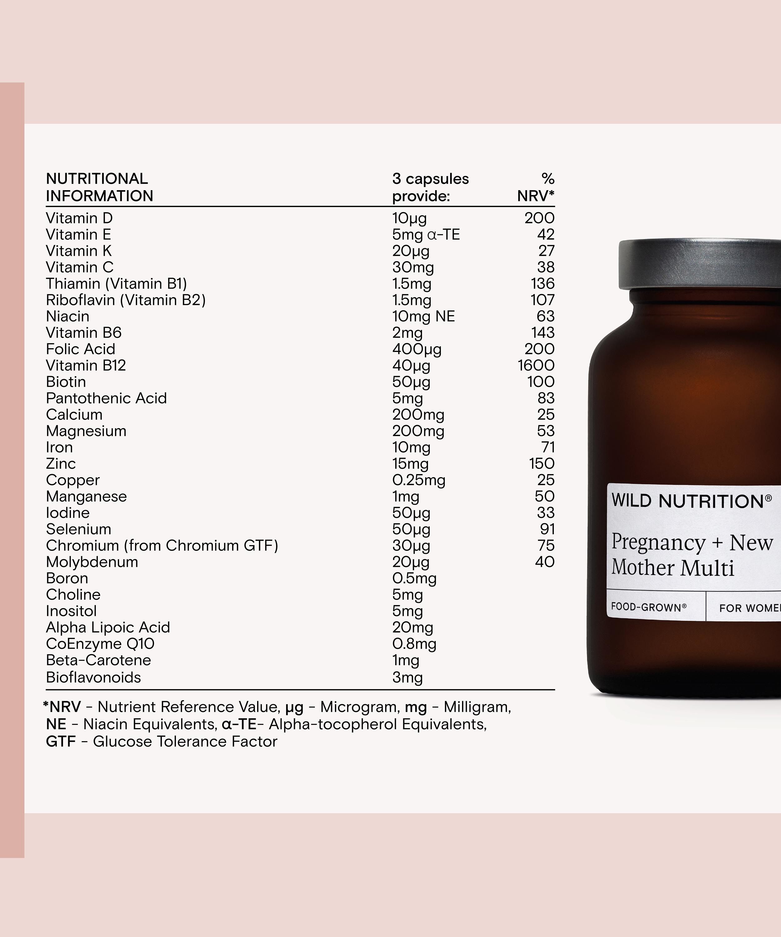 Wild Nutrition - Food-Grown Pregnancy and New Mother Multi 90 Capsules image number 2