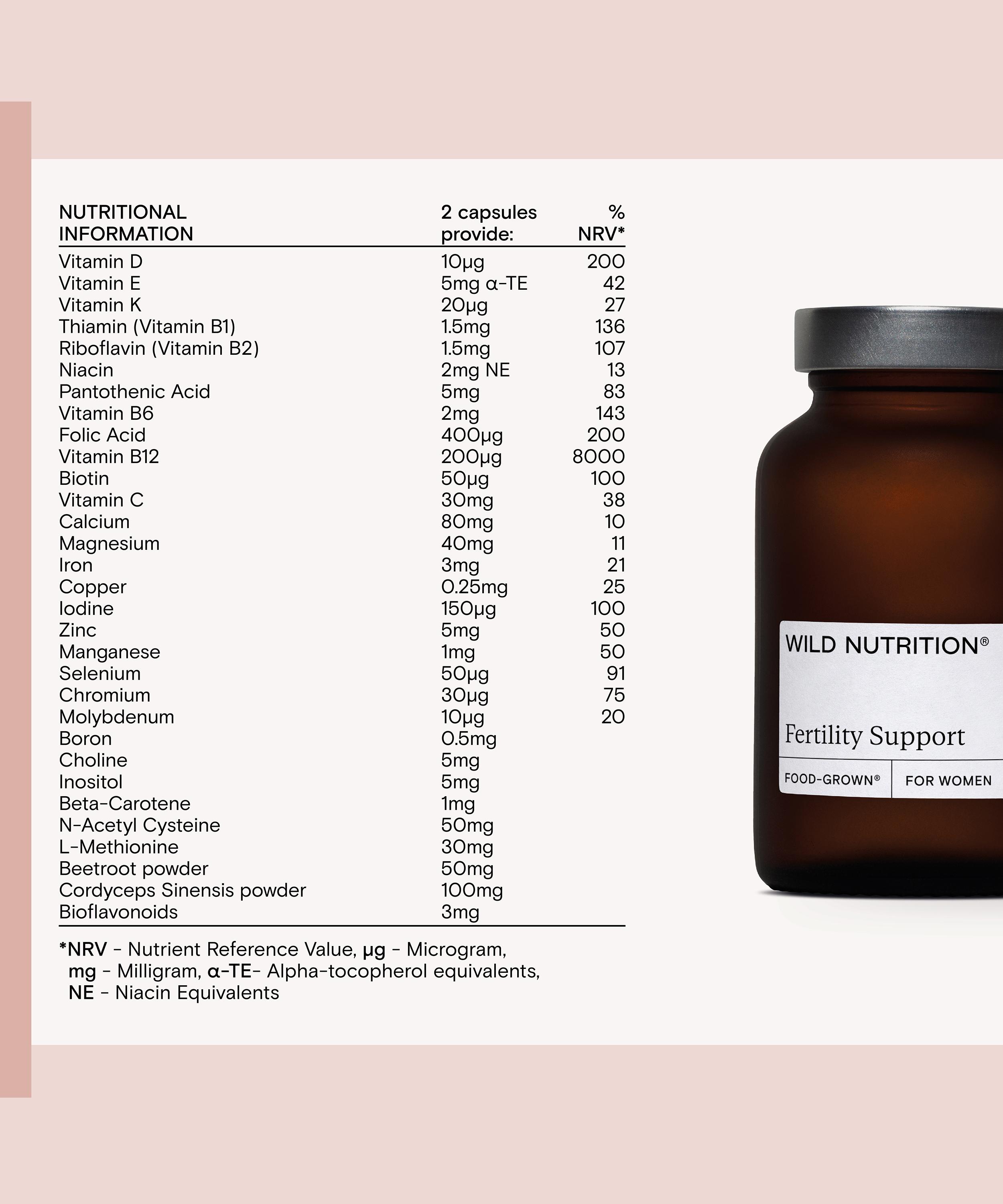 Wild Nutrition - Food Grown Fertility Support for Women 60 Capsules image number 3