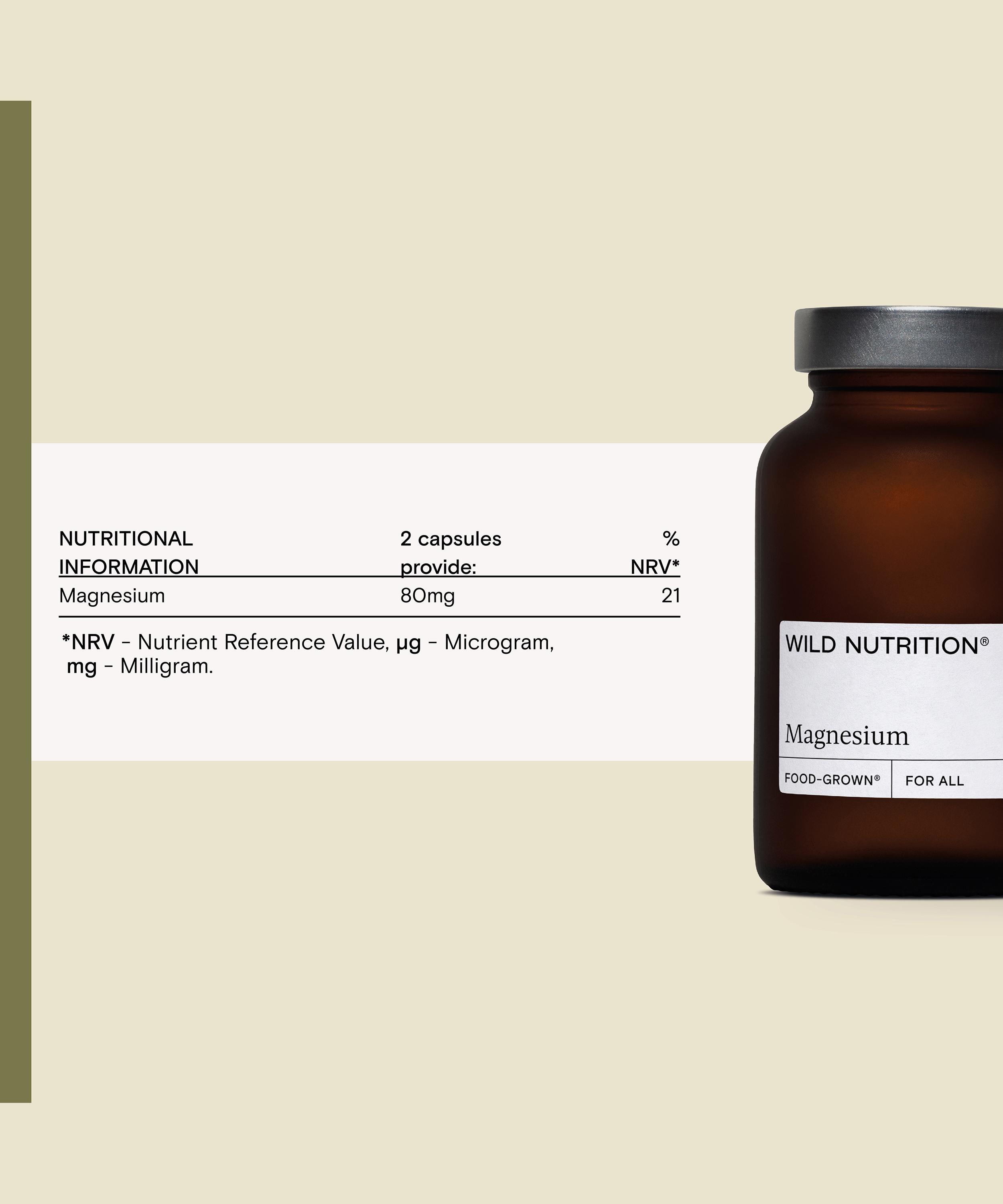 Wild Nutrition - Food Grown Magnesium 60 Capsules image number 2