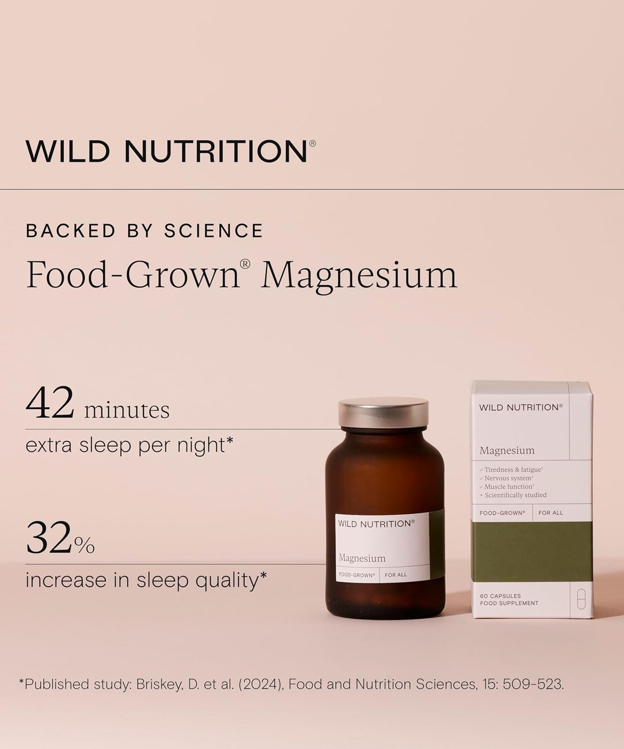 Wild Nutrition - Food Grown Magnesium 60 Capsules image number 3