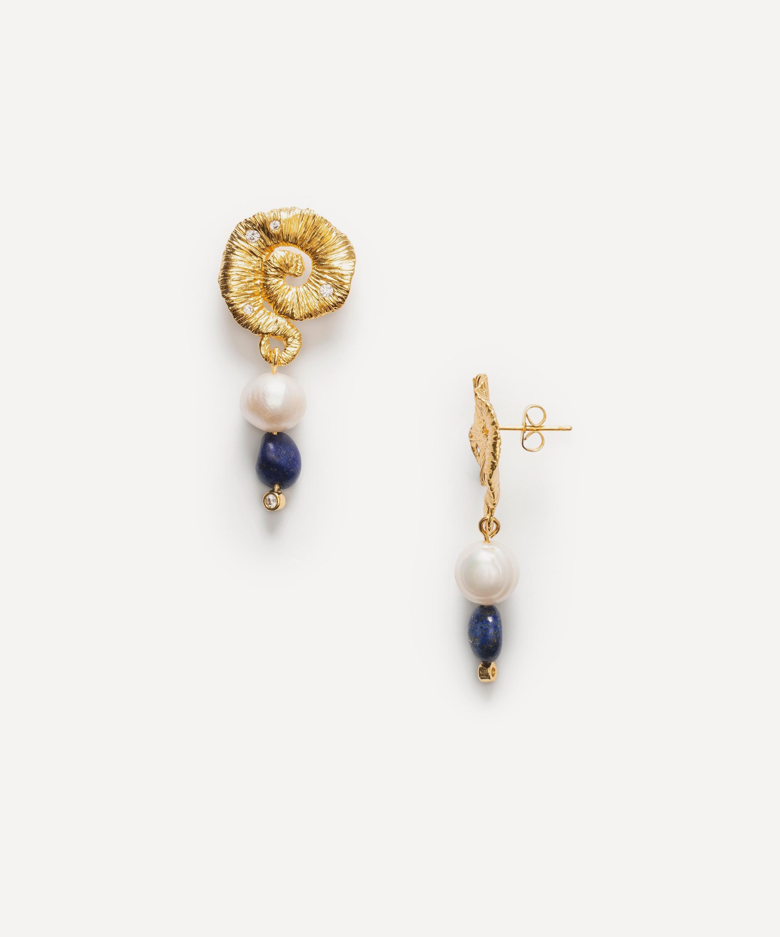 ANNI LU - 18ct Gold-Plated Jetset Gems Drop Earrings